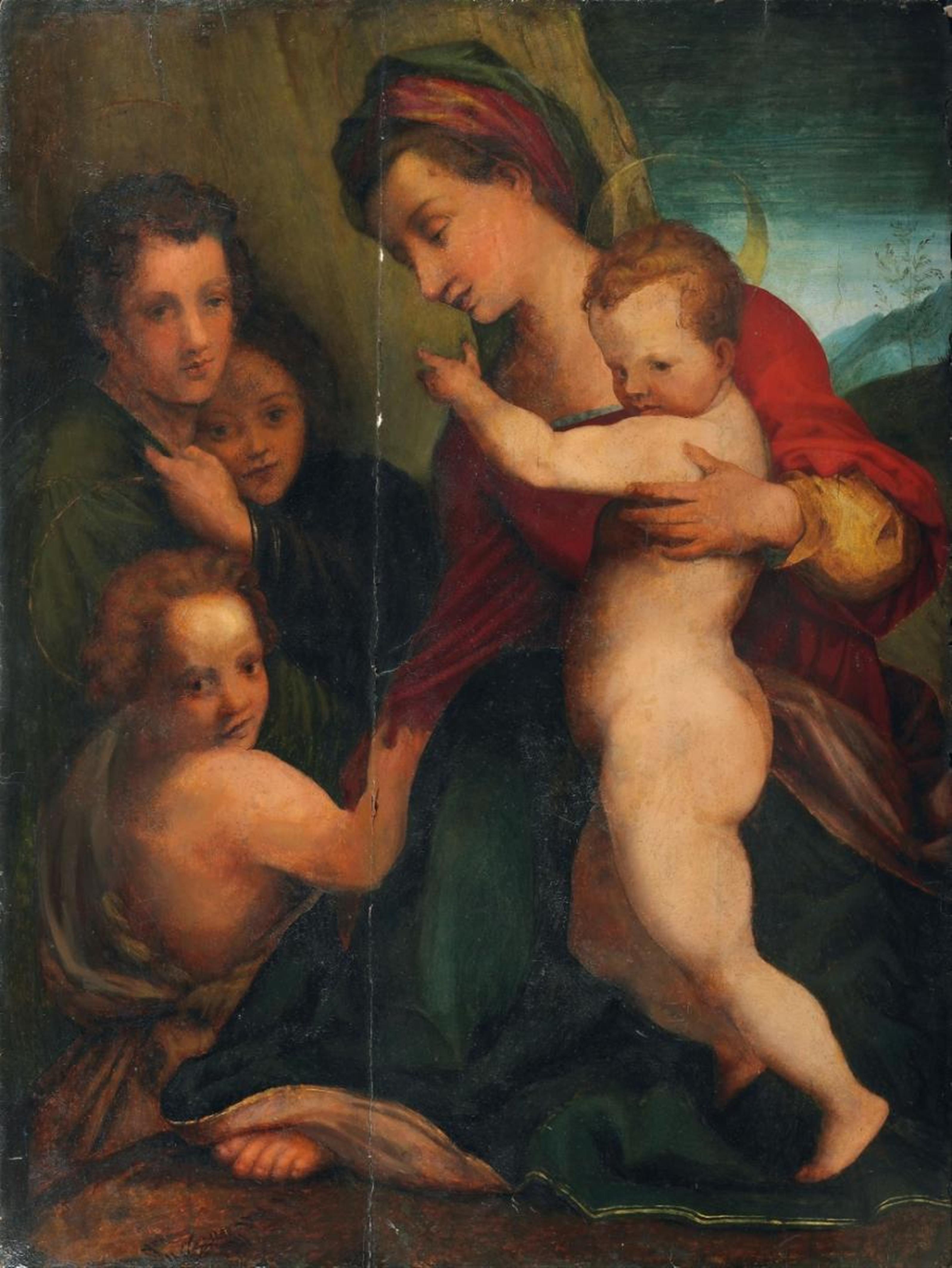 Andrea del Sarto, copy after - THE VIRGIN WITH CHILD, SAINT JOHN - image-1