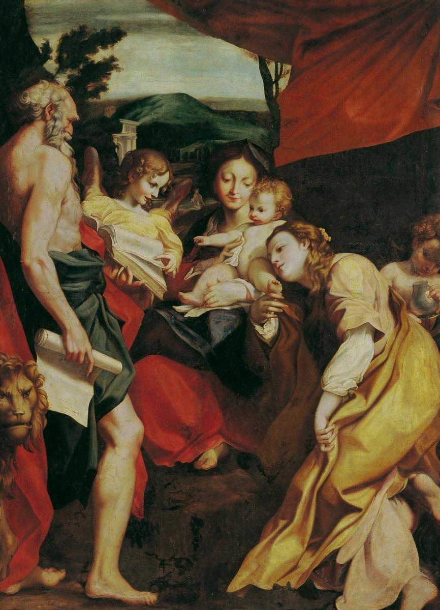 Antonio Allegri, called Correggio, follower of - MADONNA WITH CHILD AND SAINTS - image-1