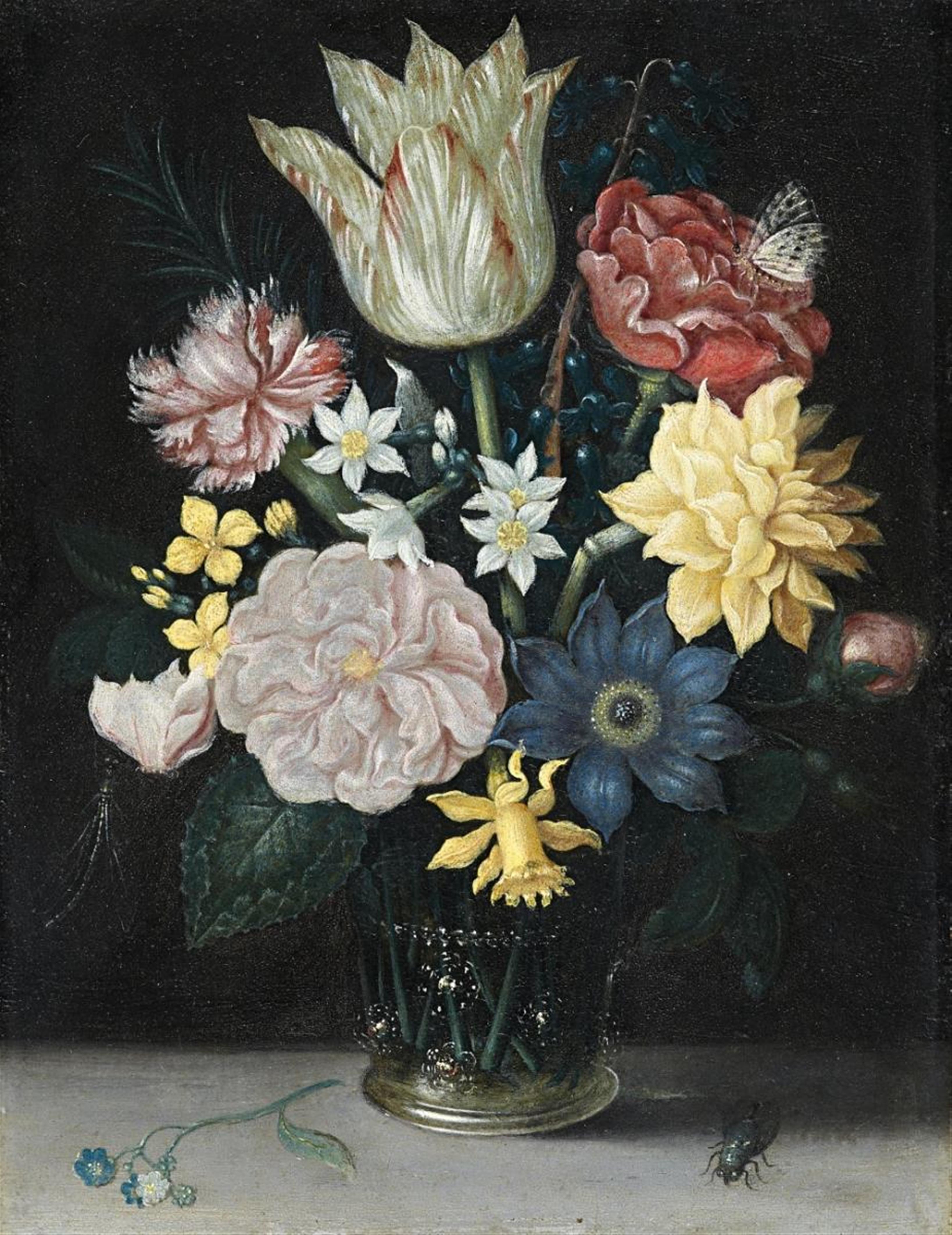 Christoffel van den Berghe - FLOWERS IN A VASE - image-1