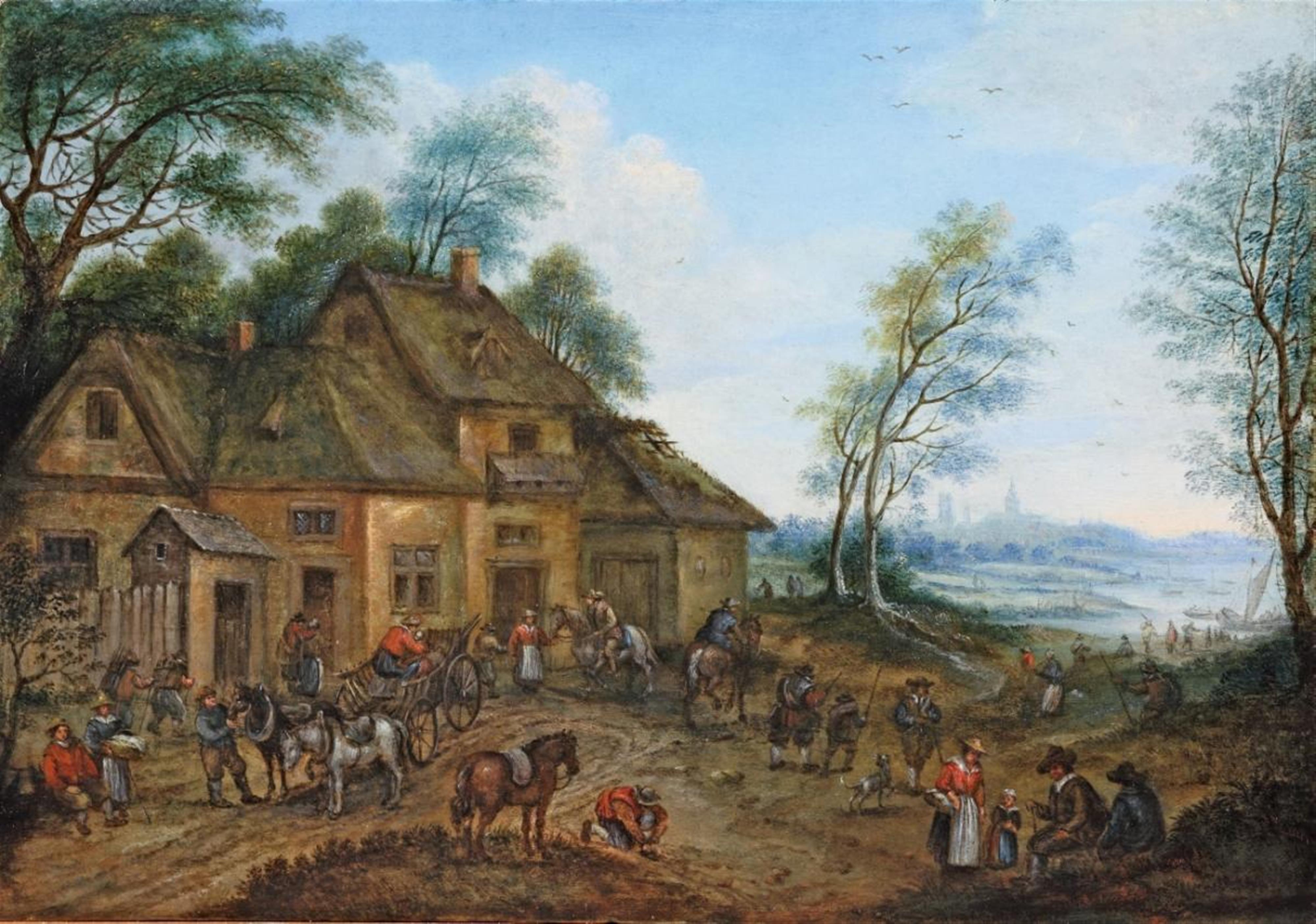 Flemish School, 17th century - IN FRONT OF A TAVERN - image-1