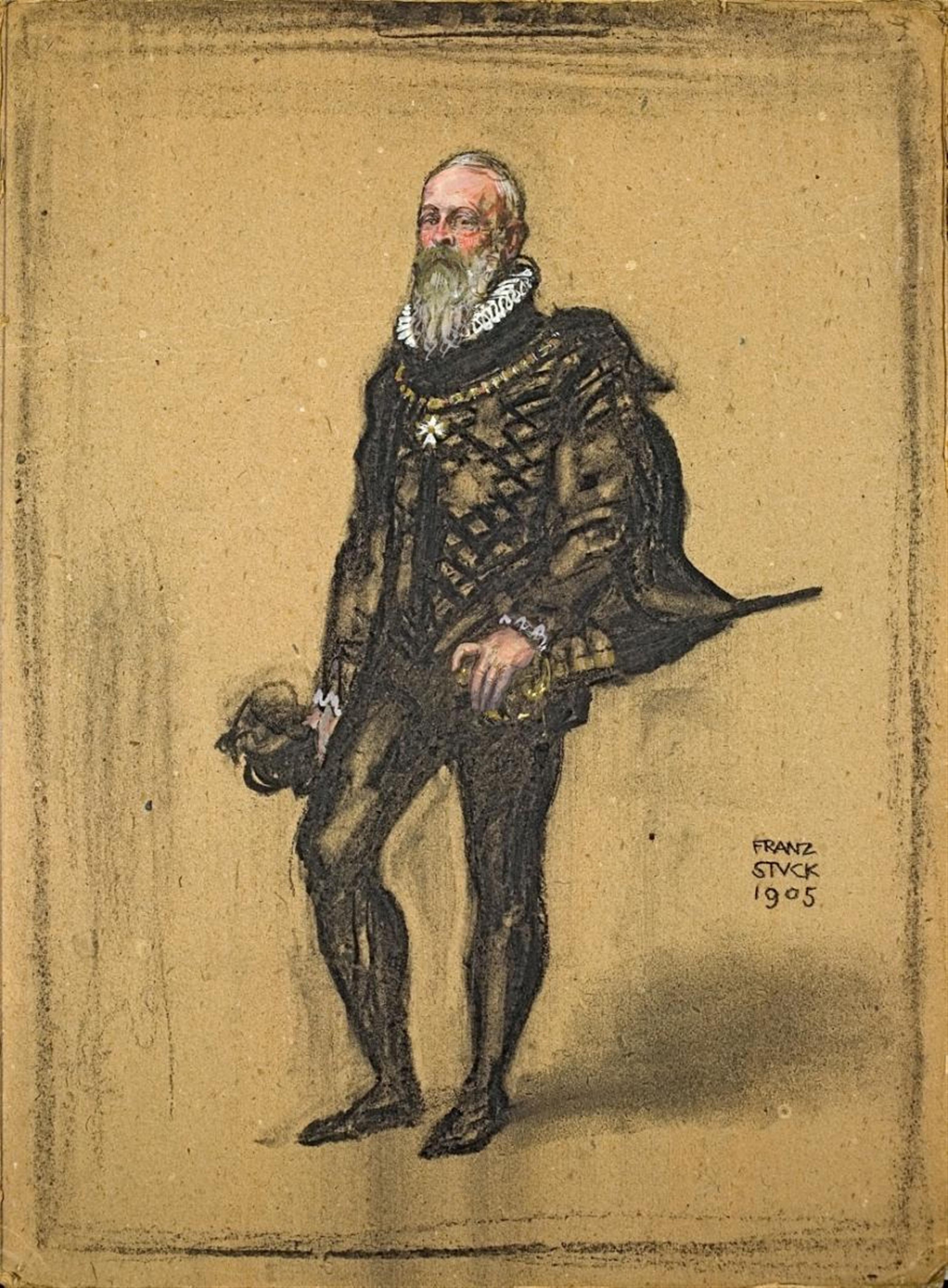 Franz Von Stuck - PORTRAIT OF A MAN IN SPANISH COSTUME - image-1
