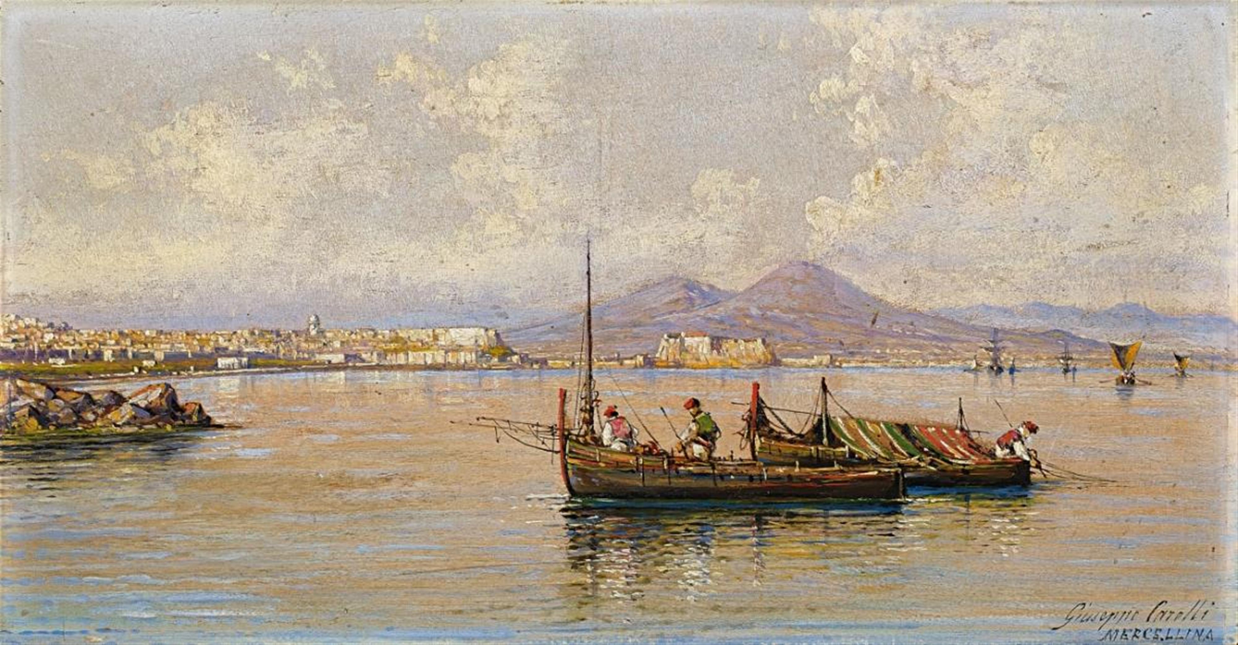 Giuseppe Carelli - A PAIR OF VIEWS OF THE BAY OF NAPLES 1. MERCELLINA 2. SORRENT - image-1