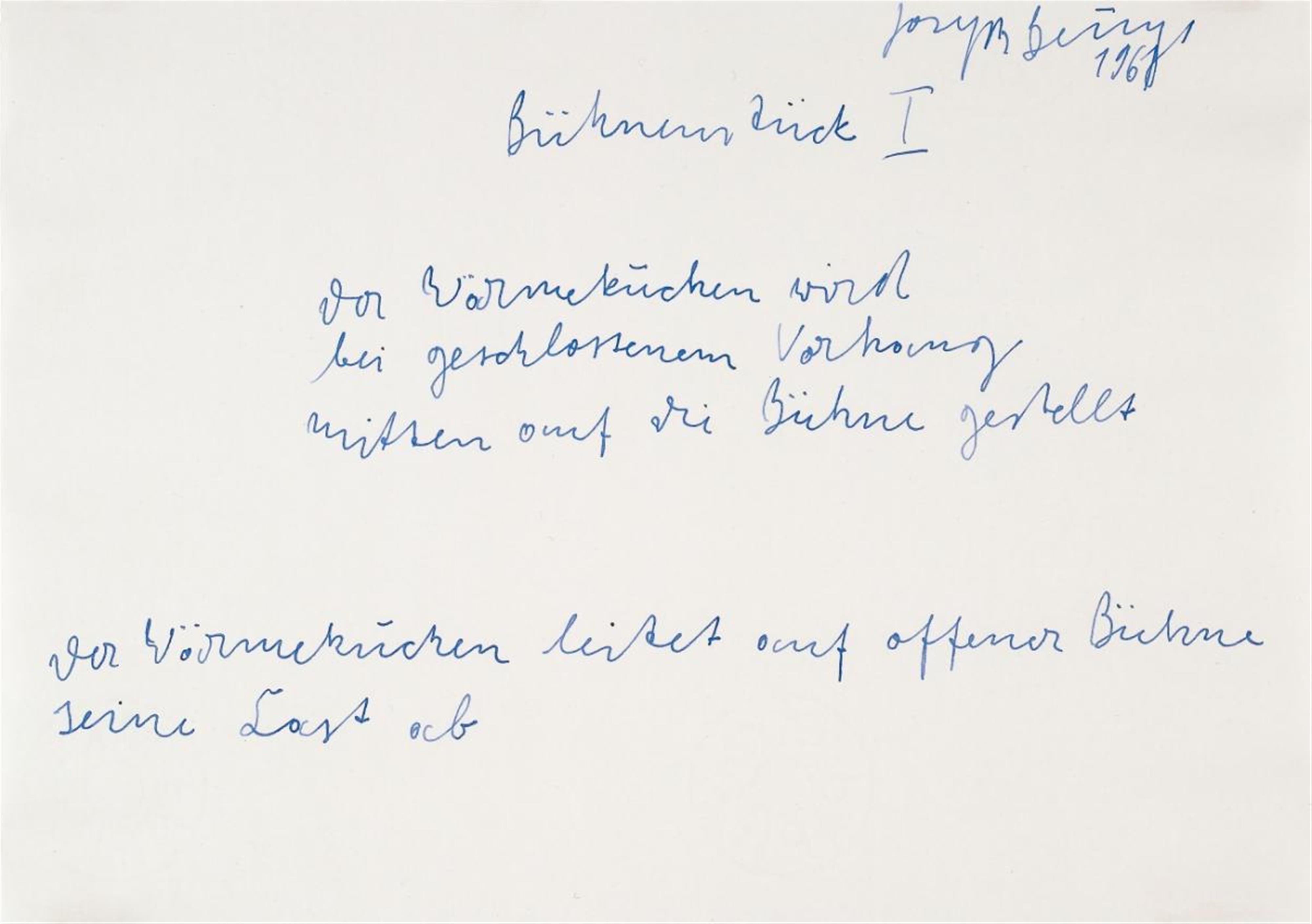 Joseph Beuys - Bühnenstück I. 2-Sekunden-Stück - image-1
