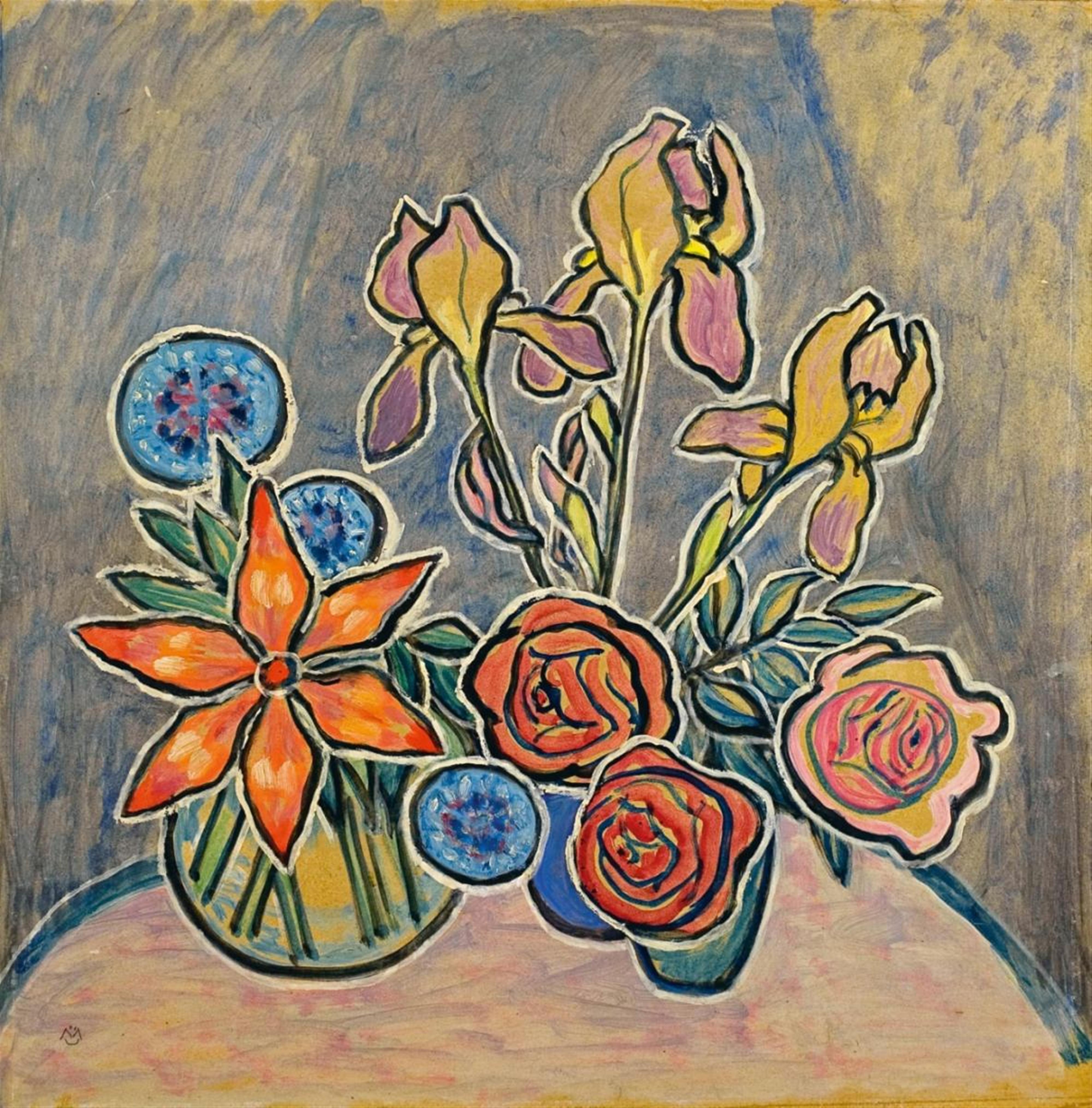 Gabriele Münter - Stilleben mit Rosen und Iris (Still-Life with Roses and Iris) - image-1