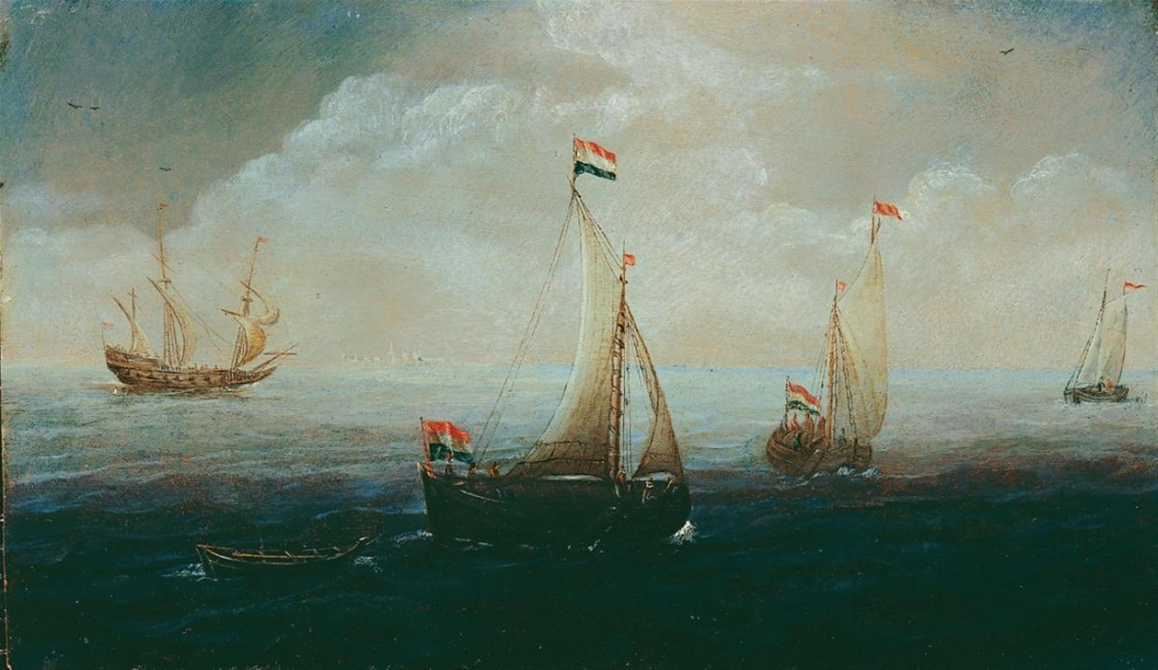 Netherlandish School, circa 1620 - SEASCAPE WITH SHIPS - image-1