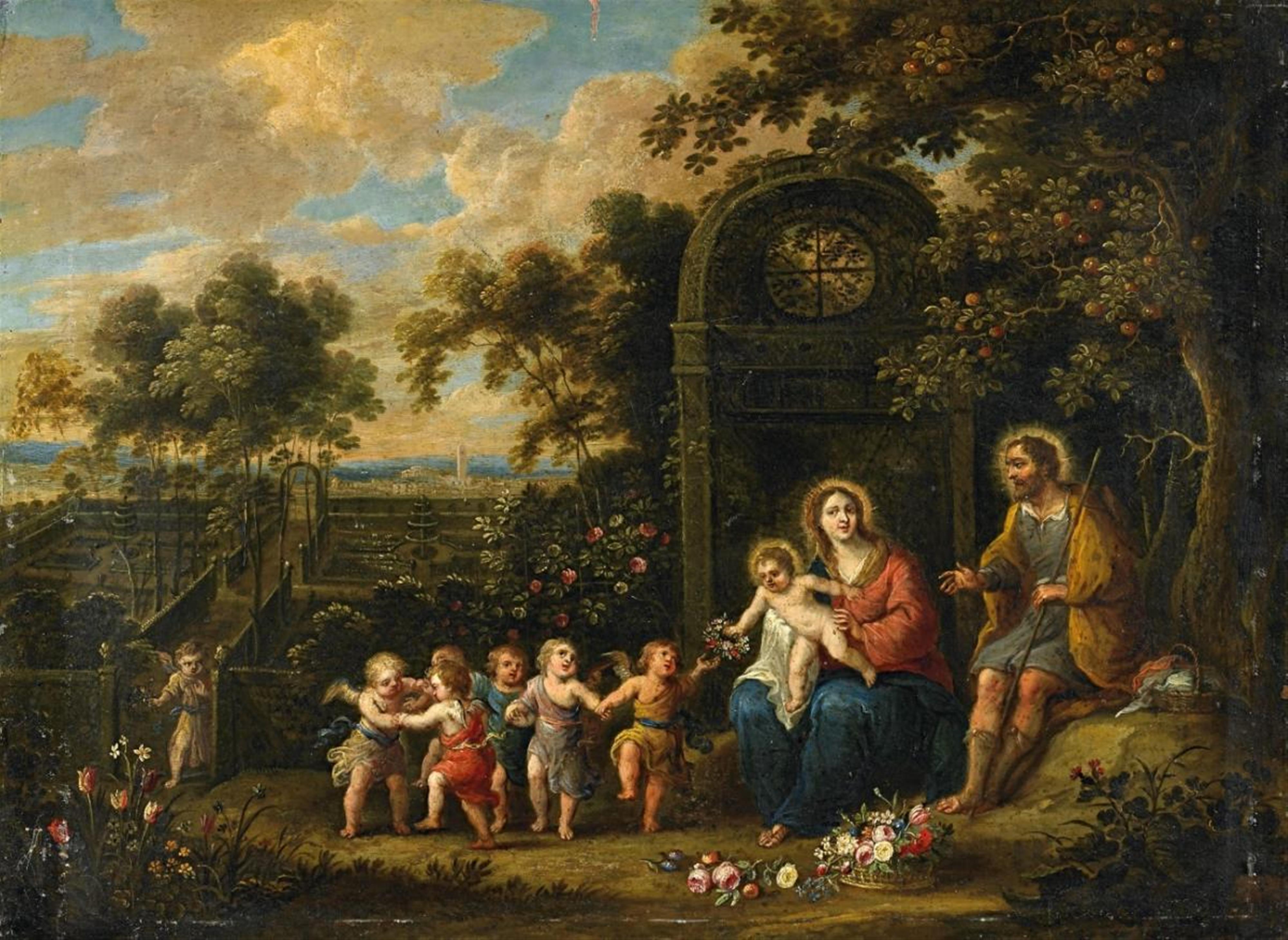 Pieter van Avont, zugeschrieben und ABRAHAM GOVAERTS - LANDSCHAFT MIT HEILIGER FAMILIE - image-1