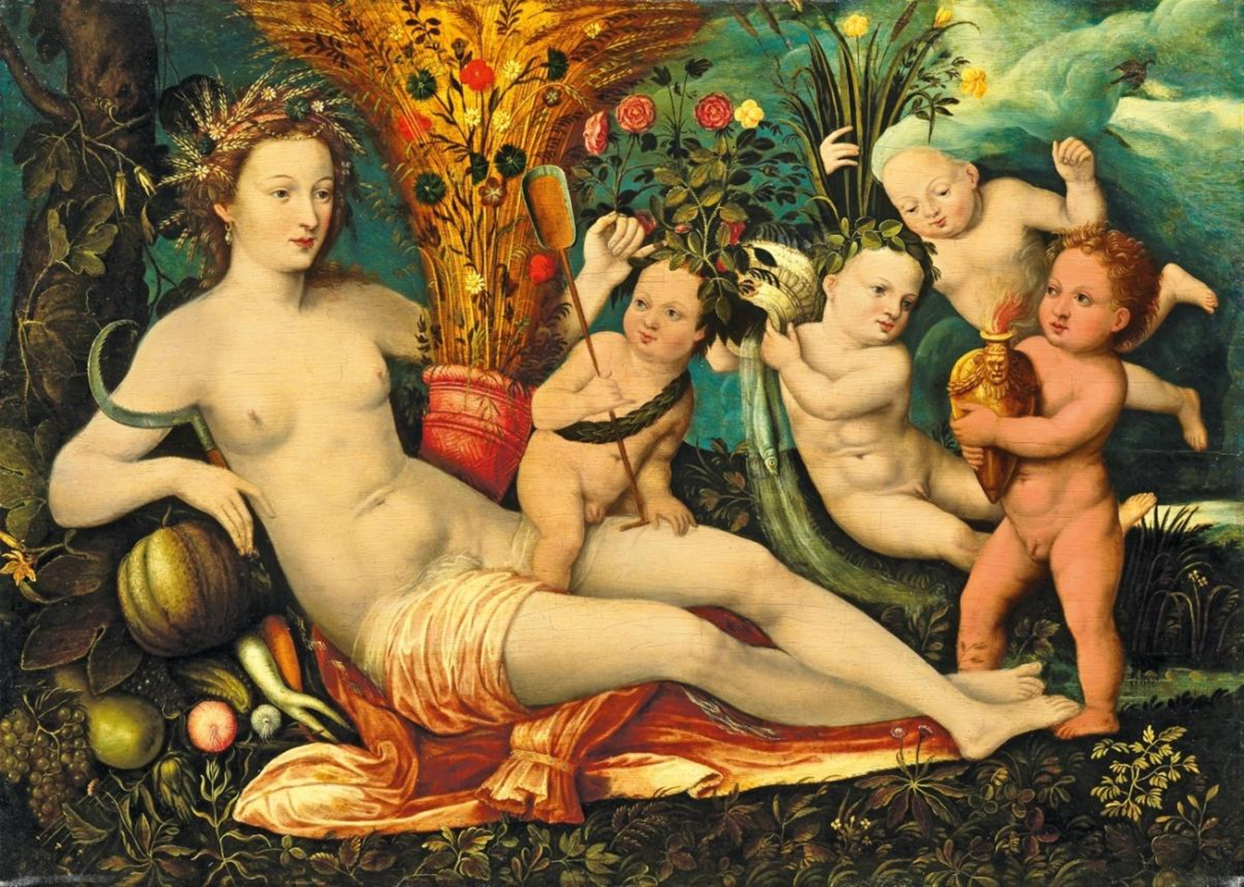 Niederländischer Meister der 2. Hälfte des 16. Jahrhunderts - CERES UND DIE VIER ELEMENTE - image-1