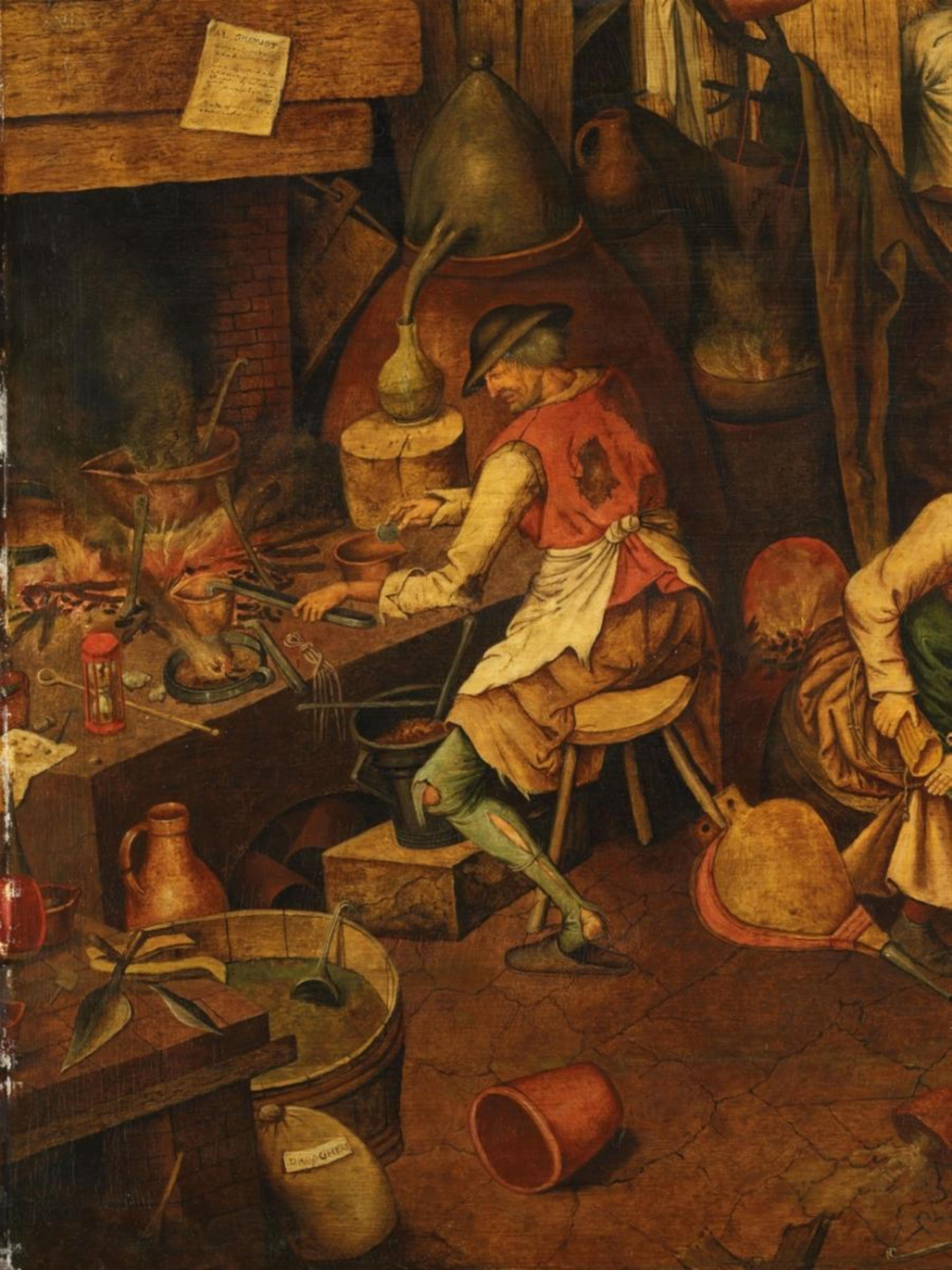Pieter Brueghel the Elder, follower of - The Alchemist - image-3