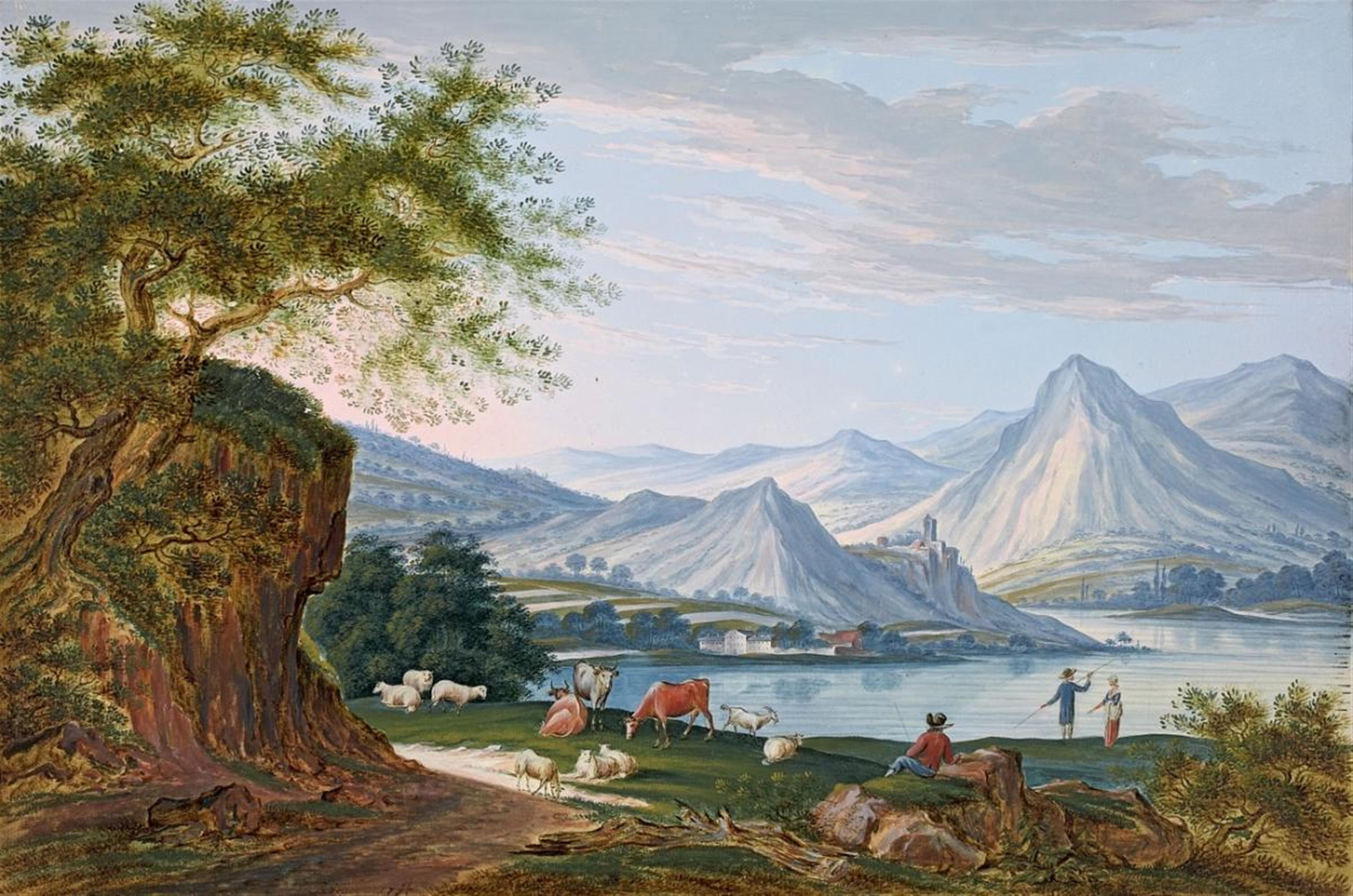 Jakob Rieger - TWO RIVER LANDSCAPES WITH SHEPHERDS - image-2