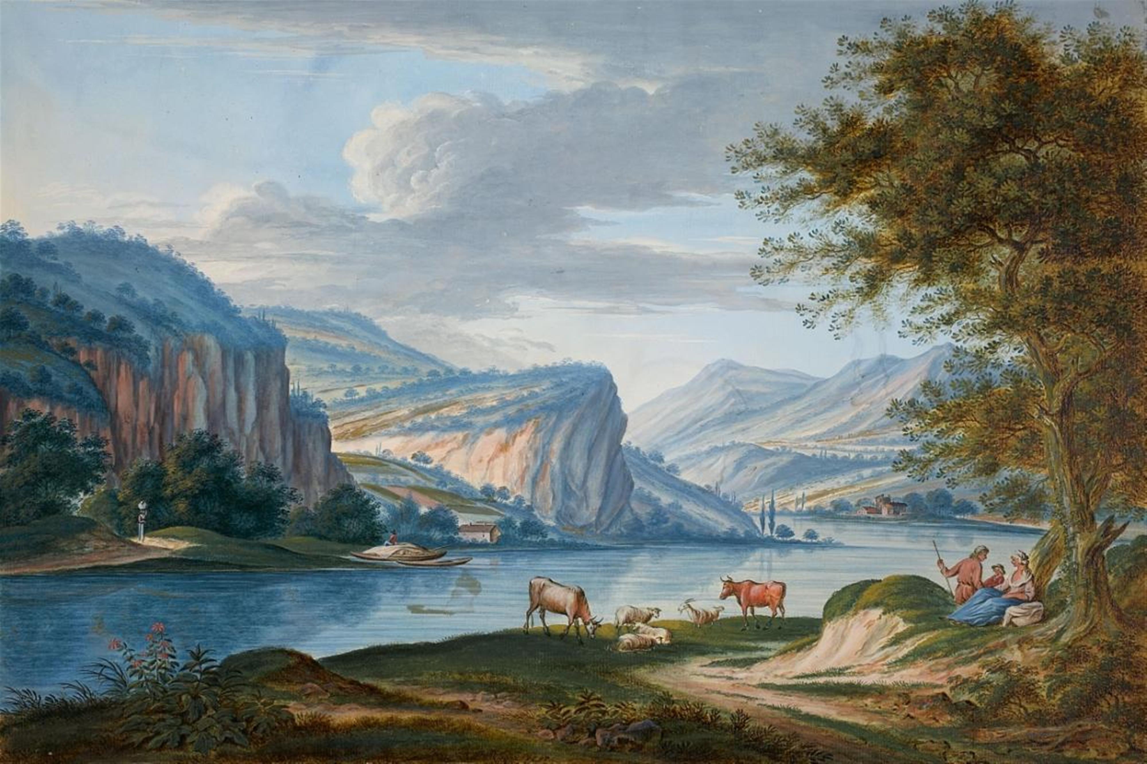 Jakob Rieger - TWO RIVER LANDSCAPES WITH SHEPHERDS - image-1