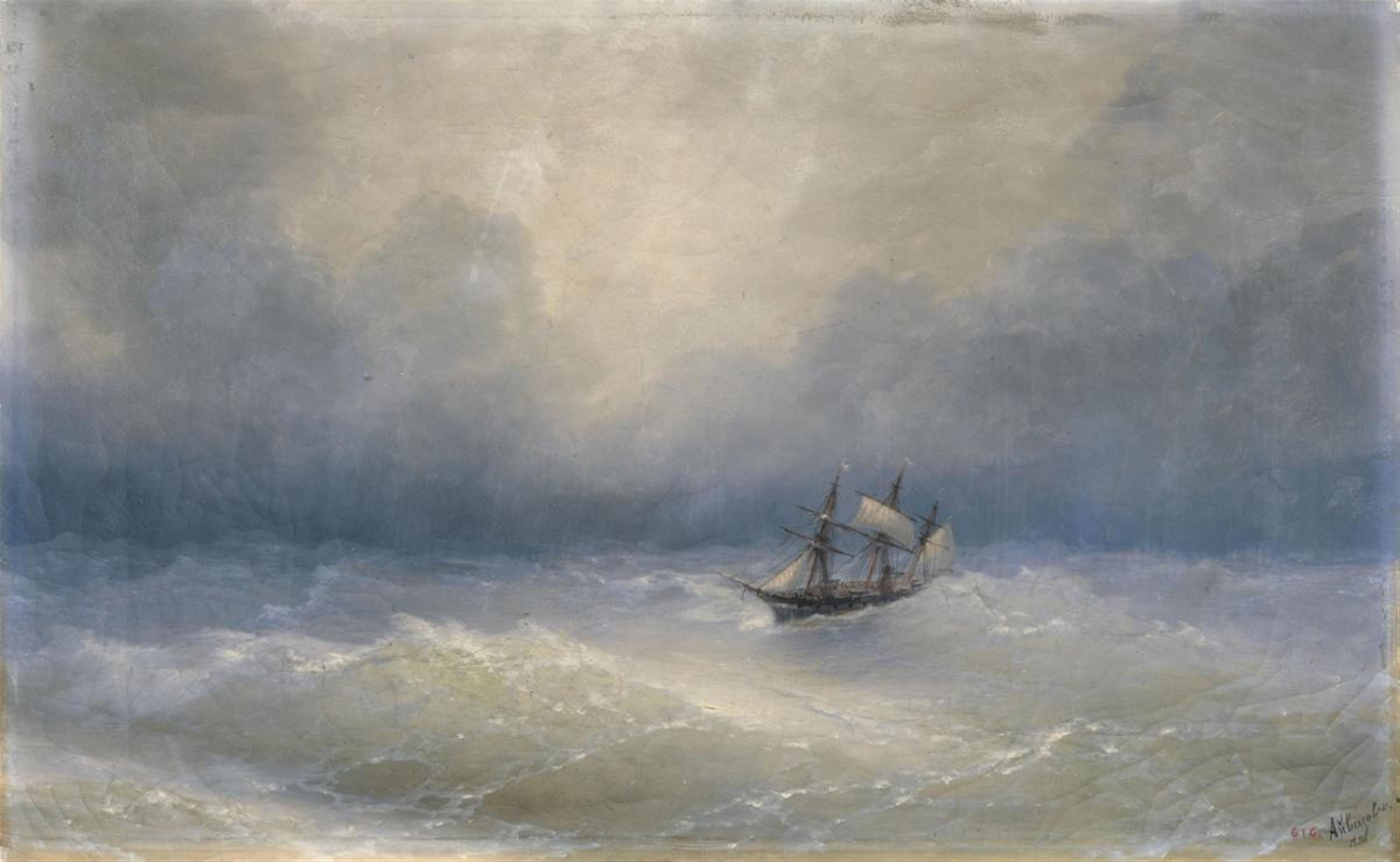 Iwan Konstantinowitsch Aivazovsky - SAILING SHIP ON STORMY SEA - image-1