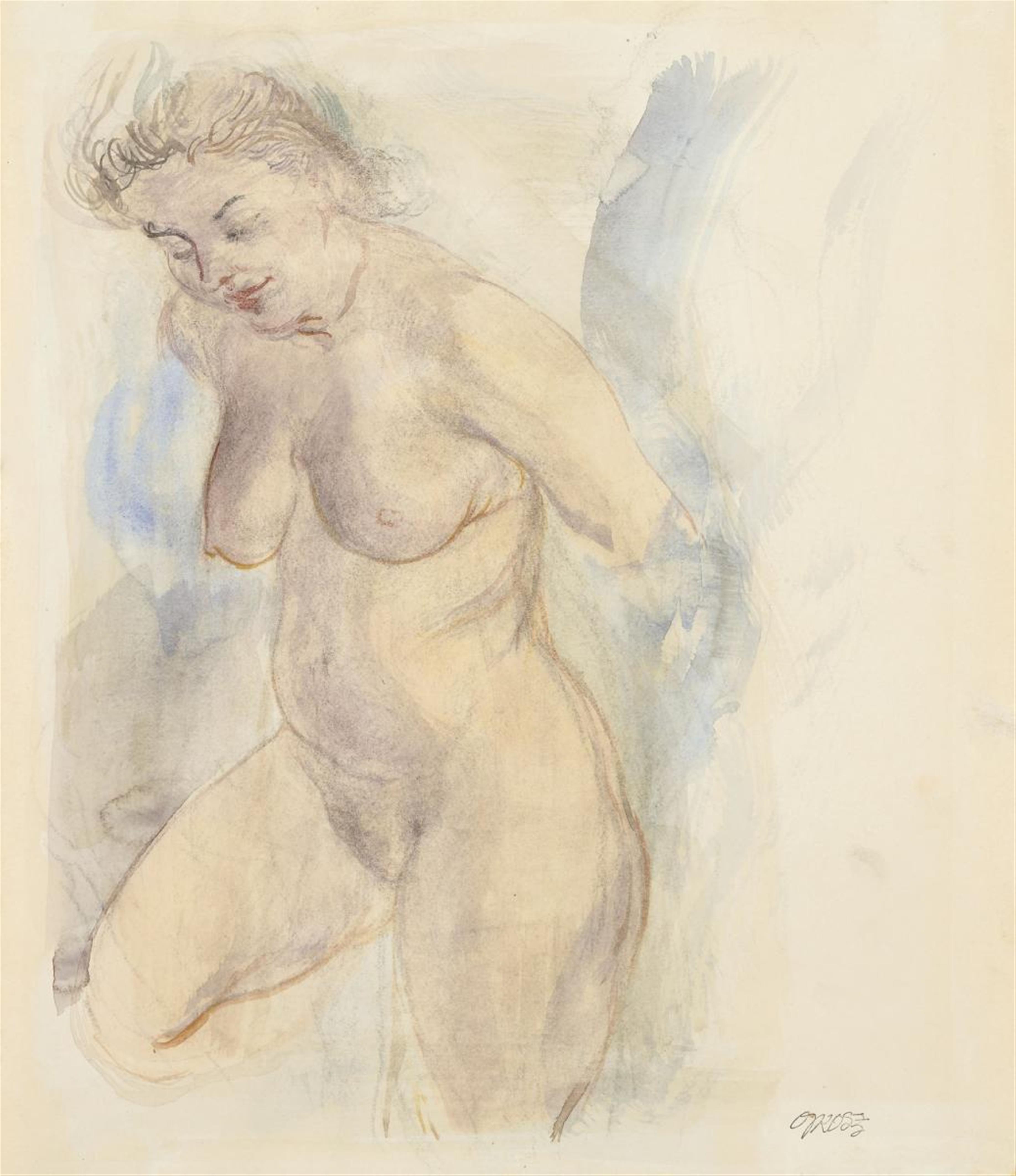 George Grosz - Seated Woman (Female Nude) - image-1