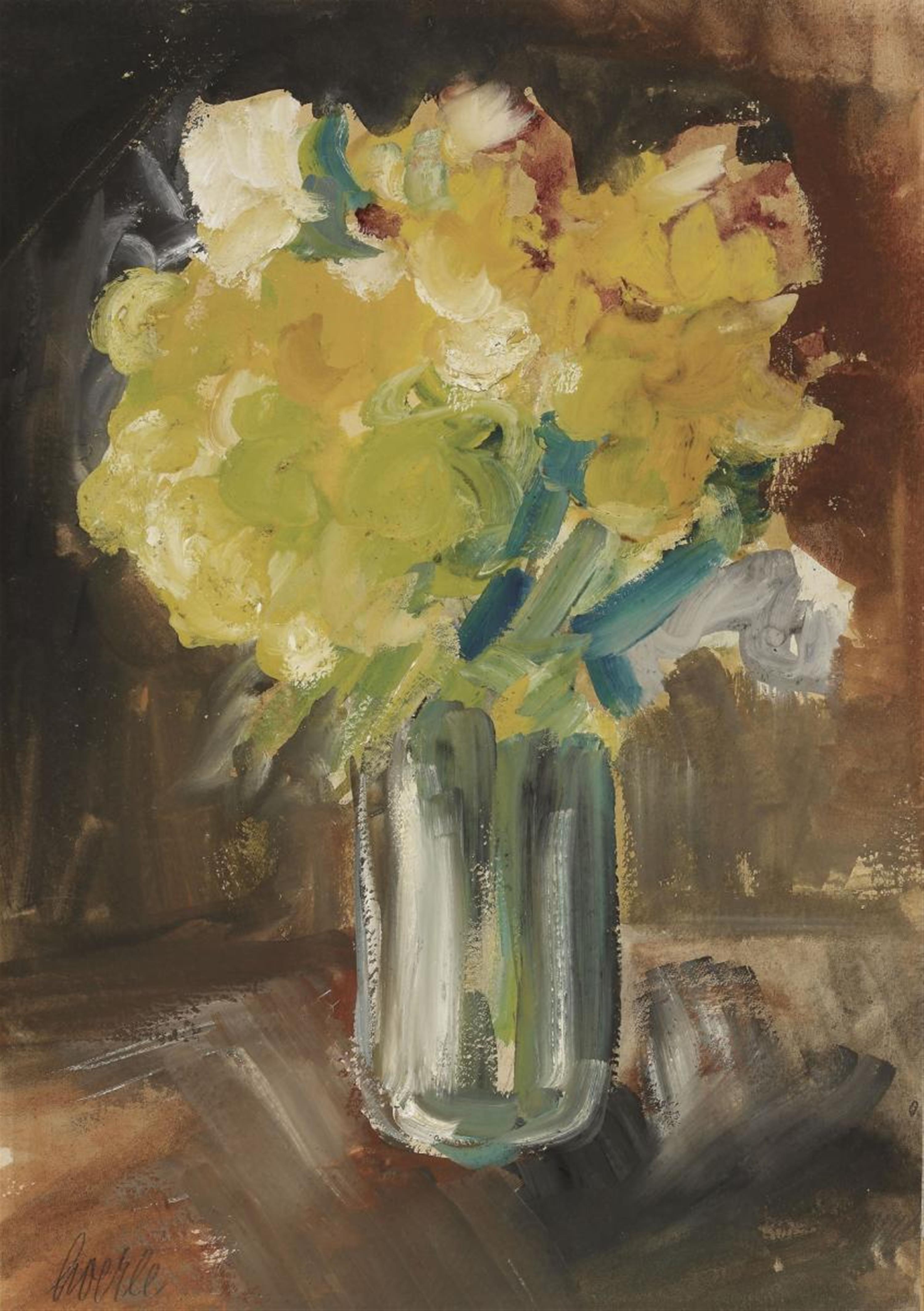 Heinrich Hoerle - Blumenstrauß in einer Glasvase (Bouquet of Flowers in a Glass Vase) - image-1