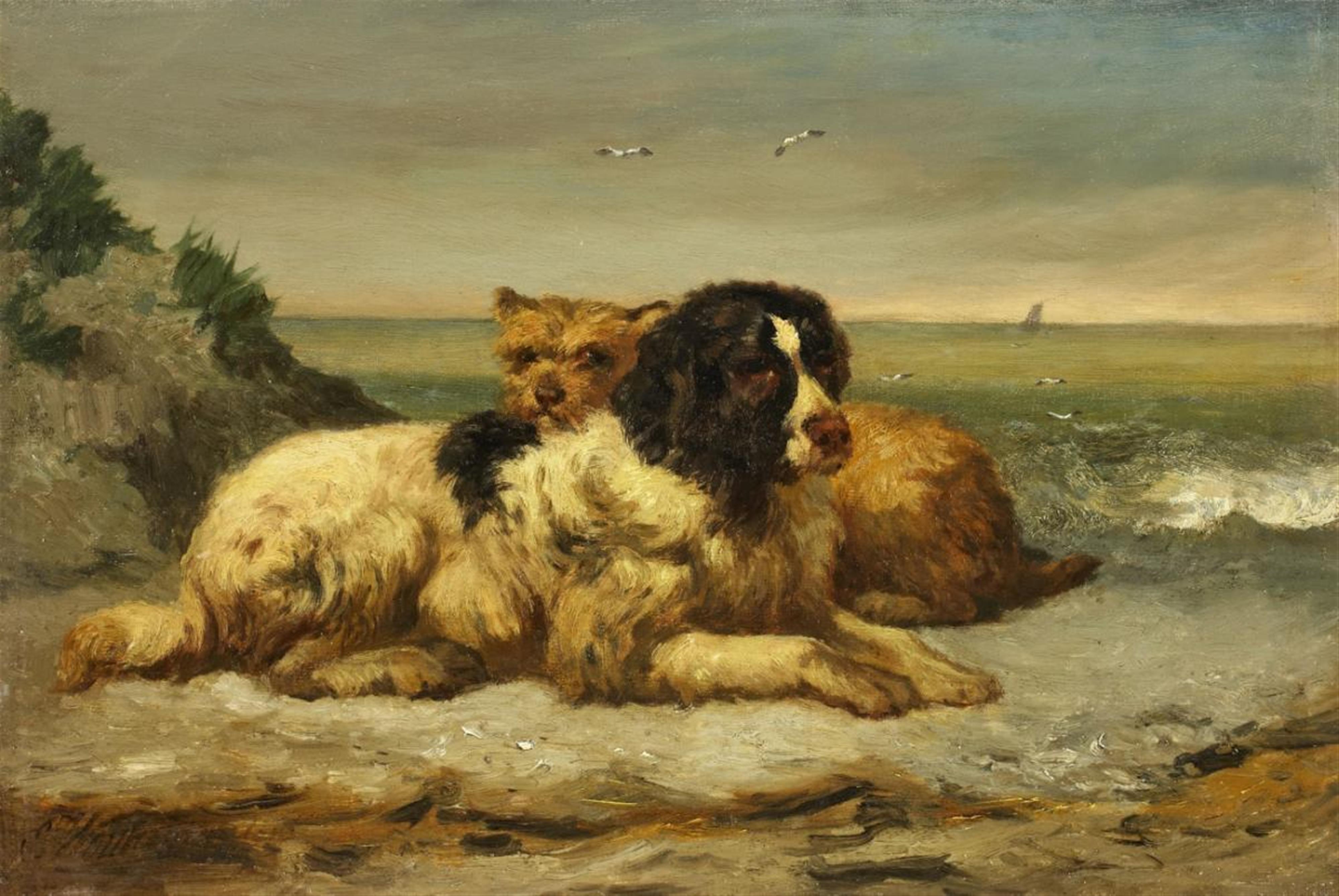 Edouard Woutermaertens - TWO DOGS AT THE COAST - image-1
