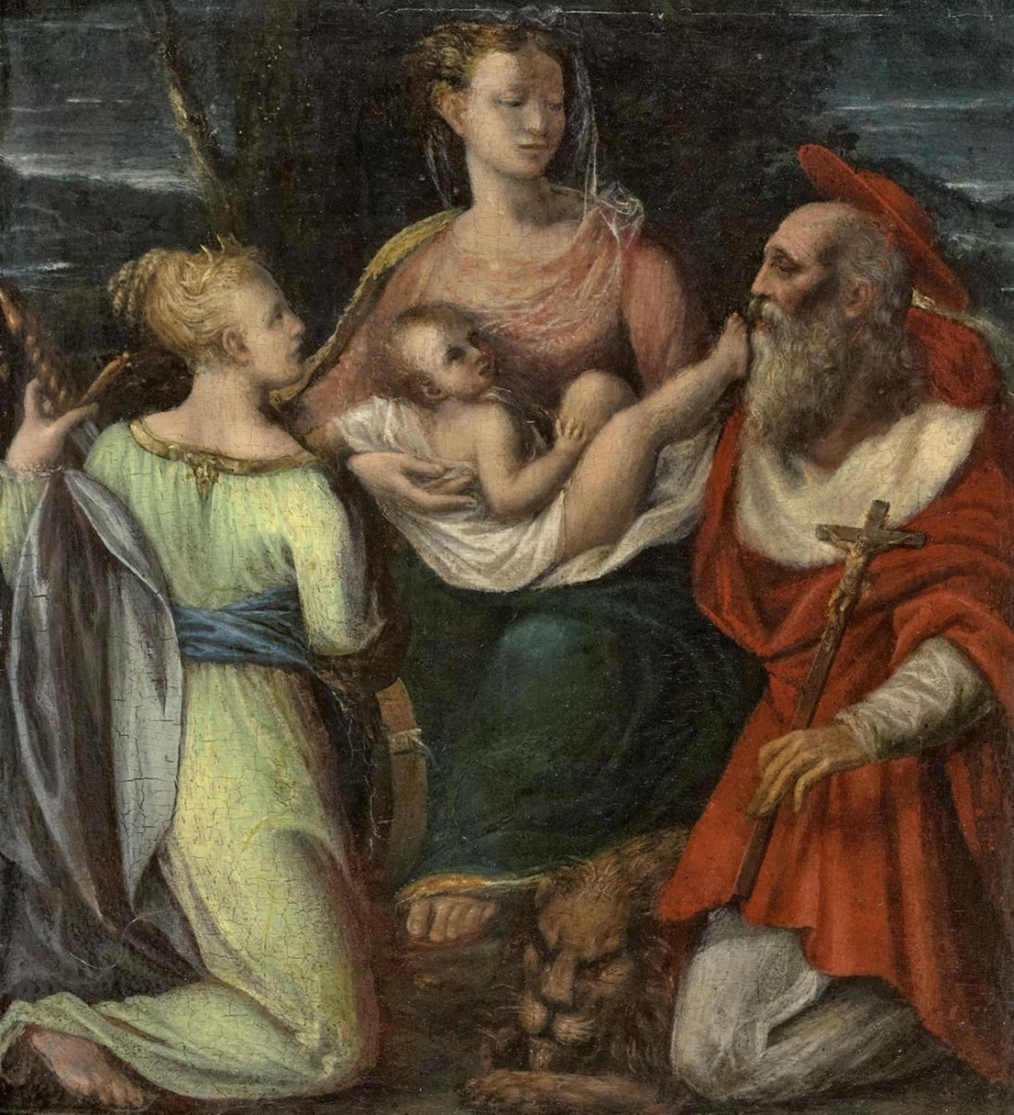 North Italian School, 16th century - THE VIRGIN WITH CHILD, ST. CATHERINE, AND ST. JEROME - image-1