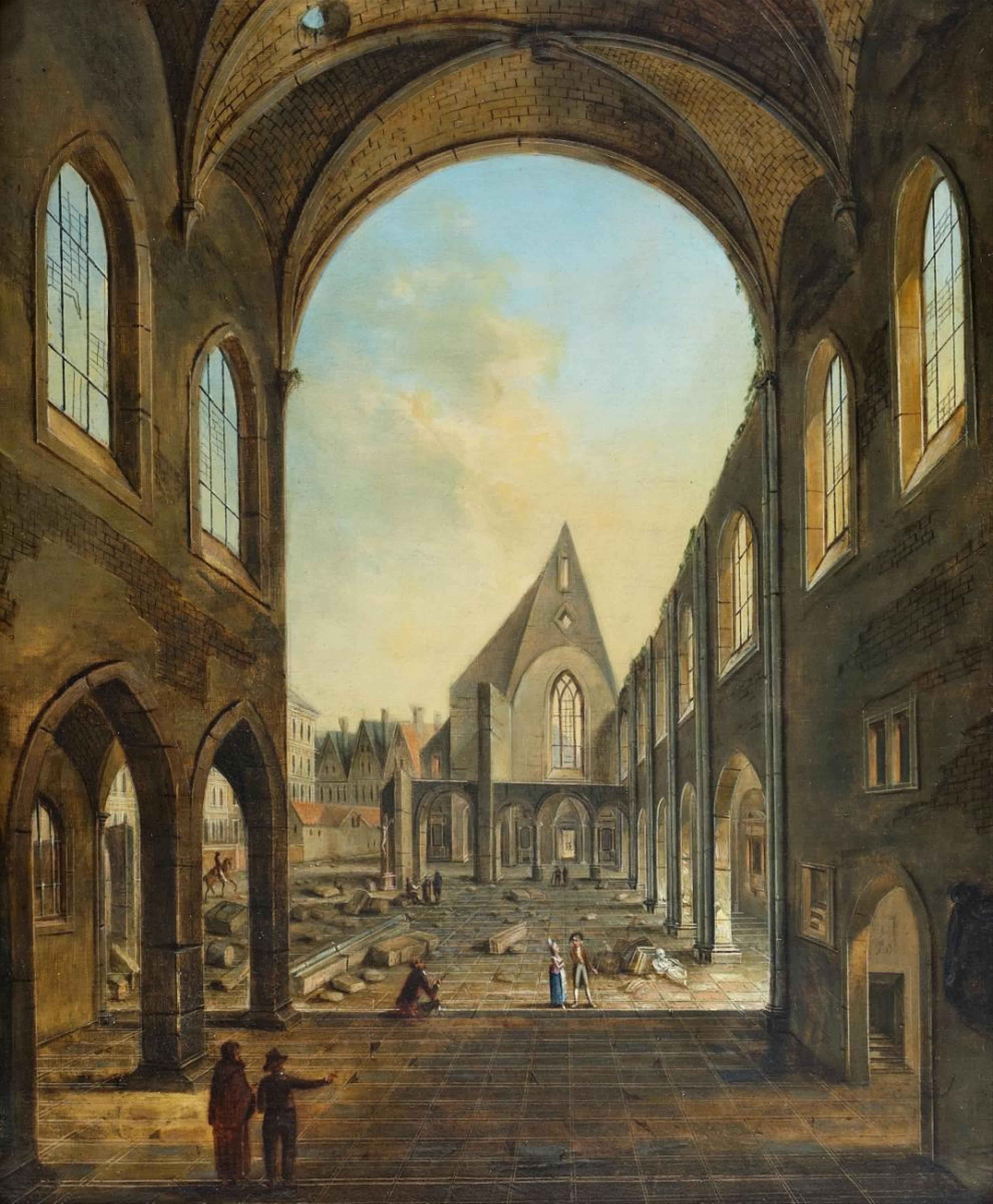 Christian Stöcklin, attributed to - CHURCH DURING DEMOLITION - image-1