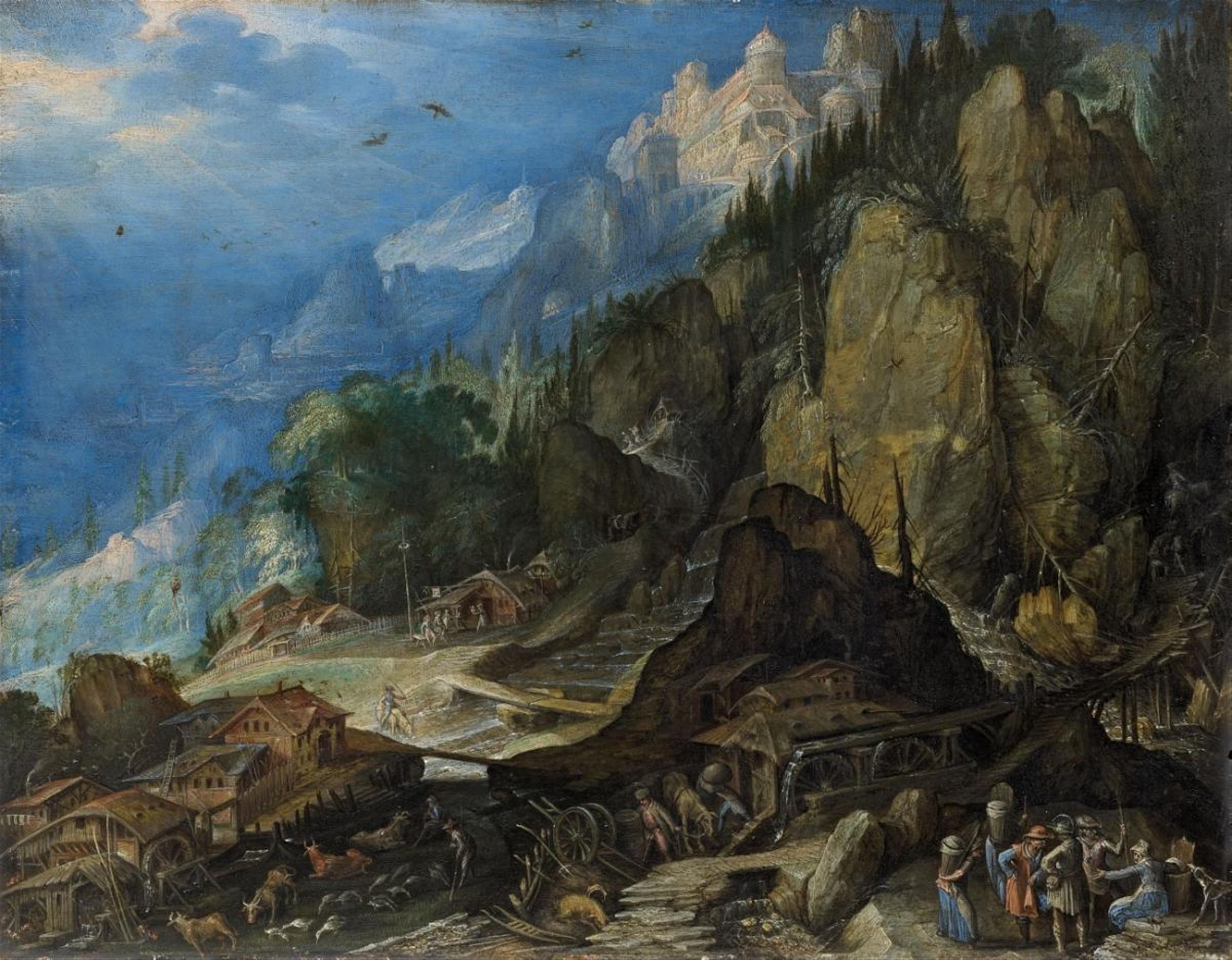 Frederik van Valckenborch - MOUNTAIN LANDSCAPE WITH TWO WATER-MILL - image-1