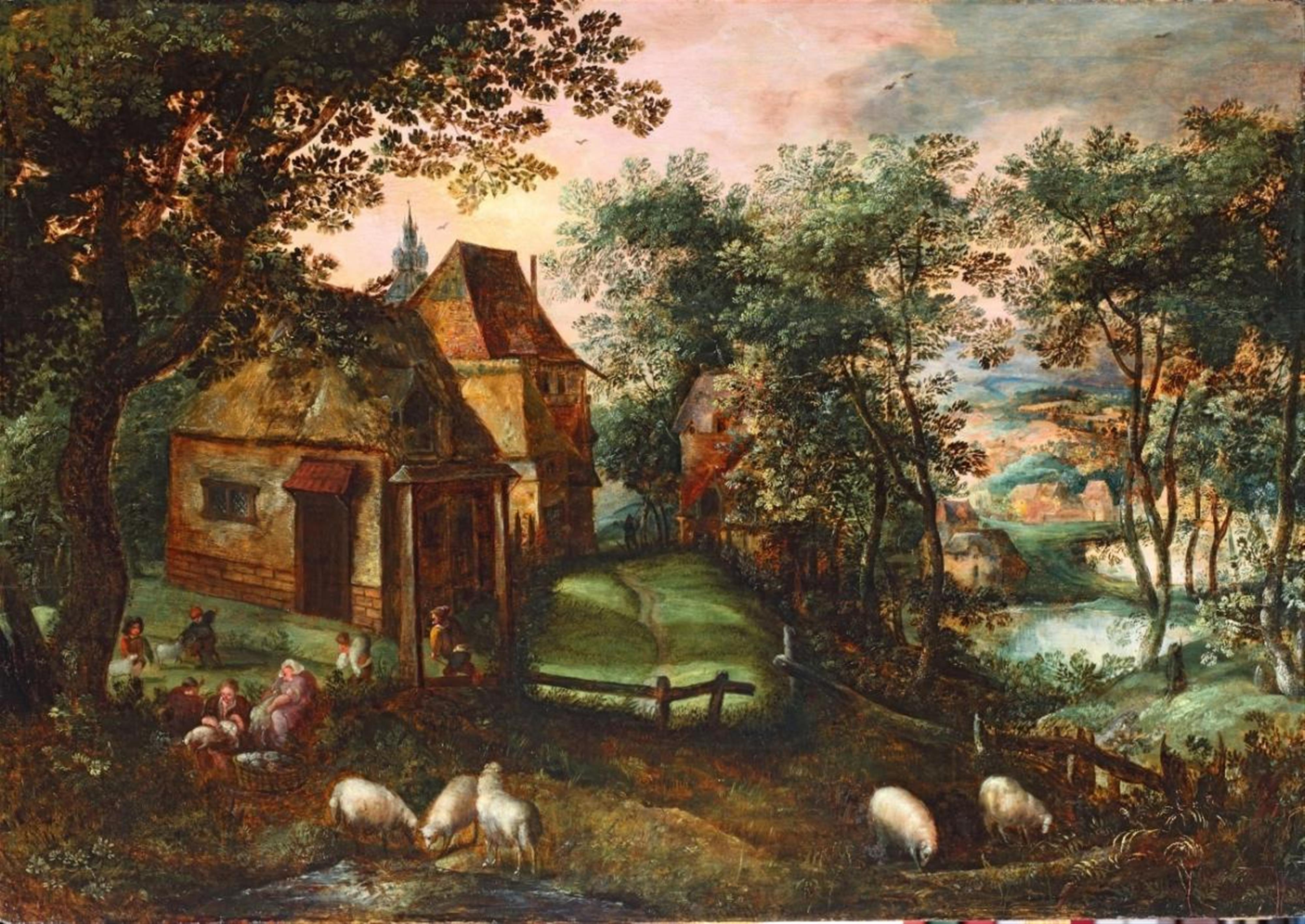 Antwerp School, 17th century - LANDSCAPE WITH SHEEP - image-1