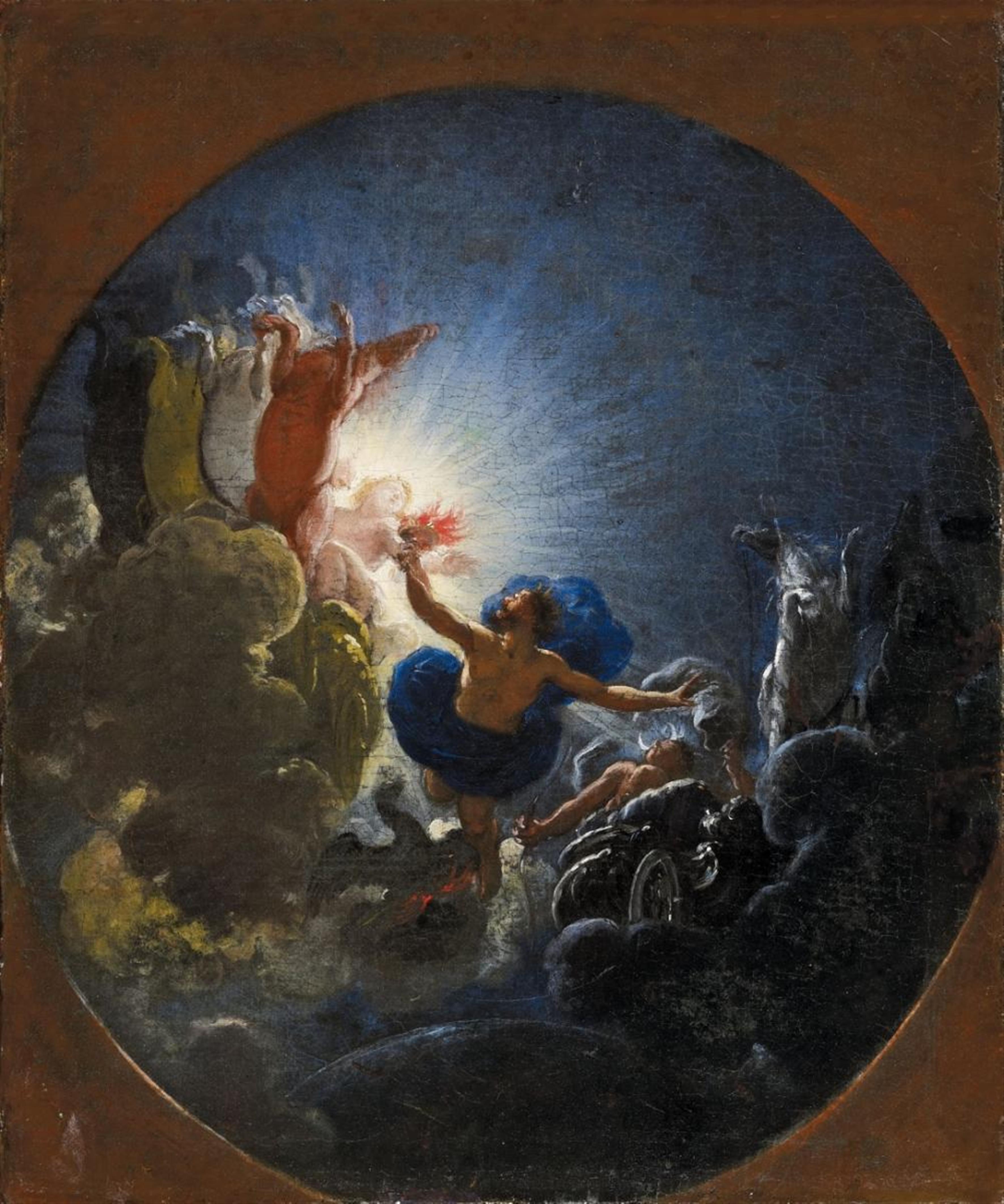 Italienischer Meister des 17. Jahrhunderts - PROMETHEUS ENTZÜNDET SEINE FACKEL IM SONNENWAGEN DES HELIOS - image-1