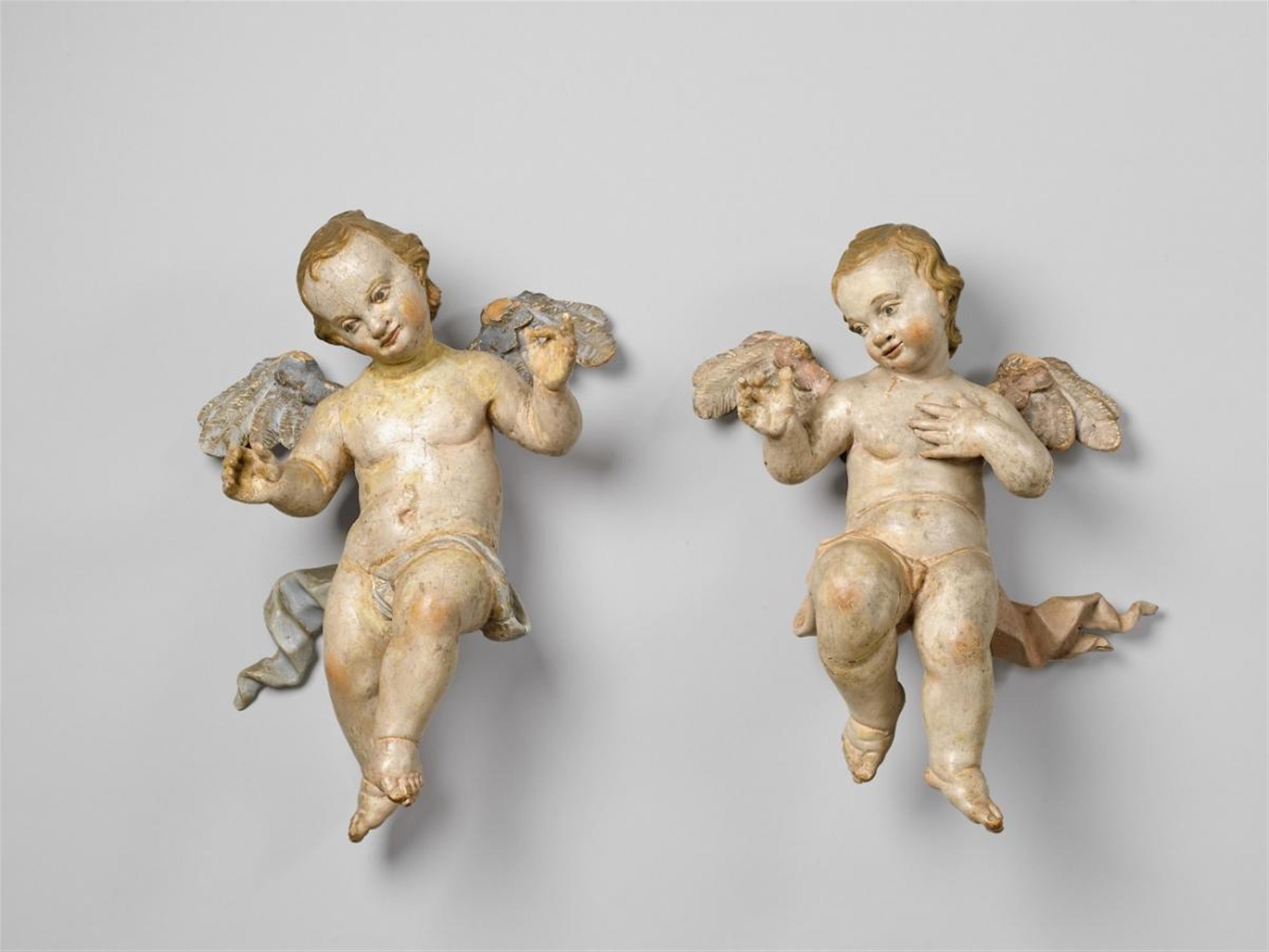 A PAIR OF WOOD ANGELS - image-1