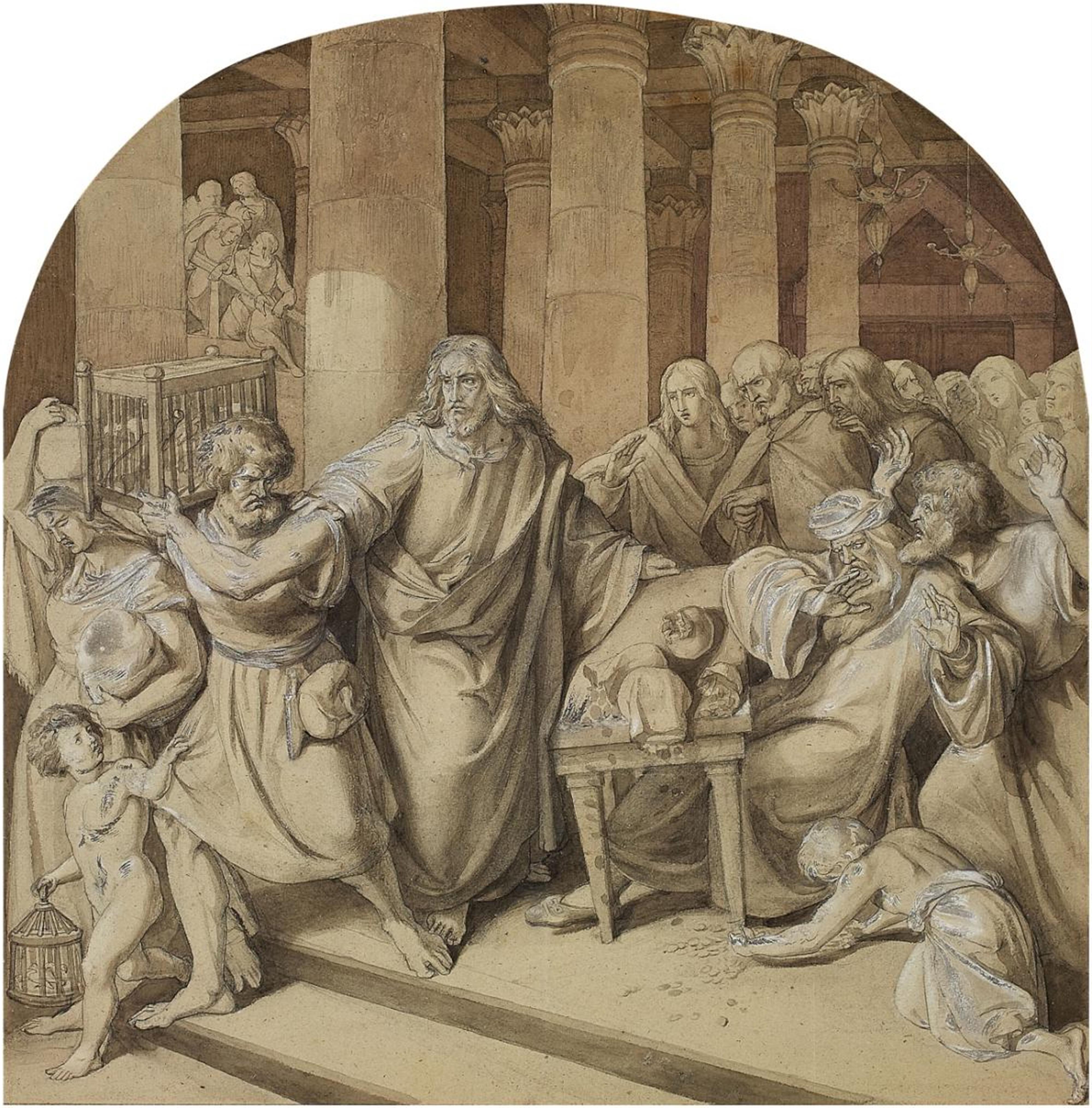 Wilhelm von Schadow, attributed to - THE EXPULSION OF THE MERCHANTS FROM THE TEMPLE - image-1