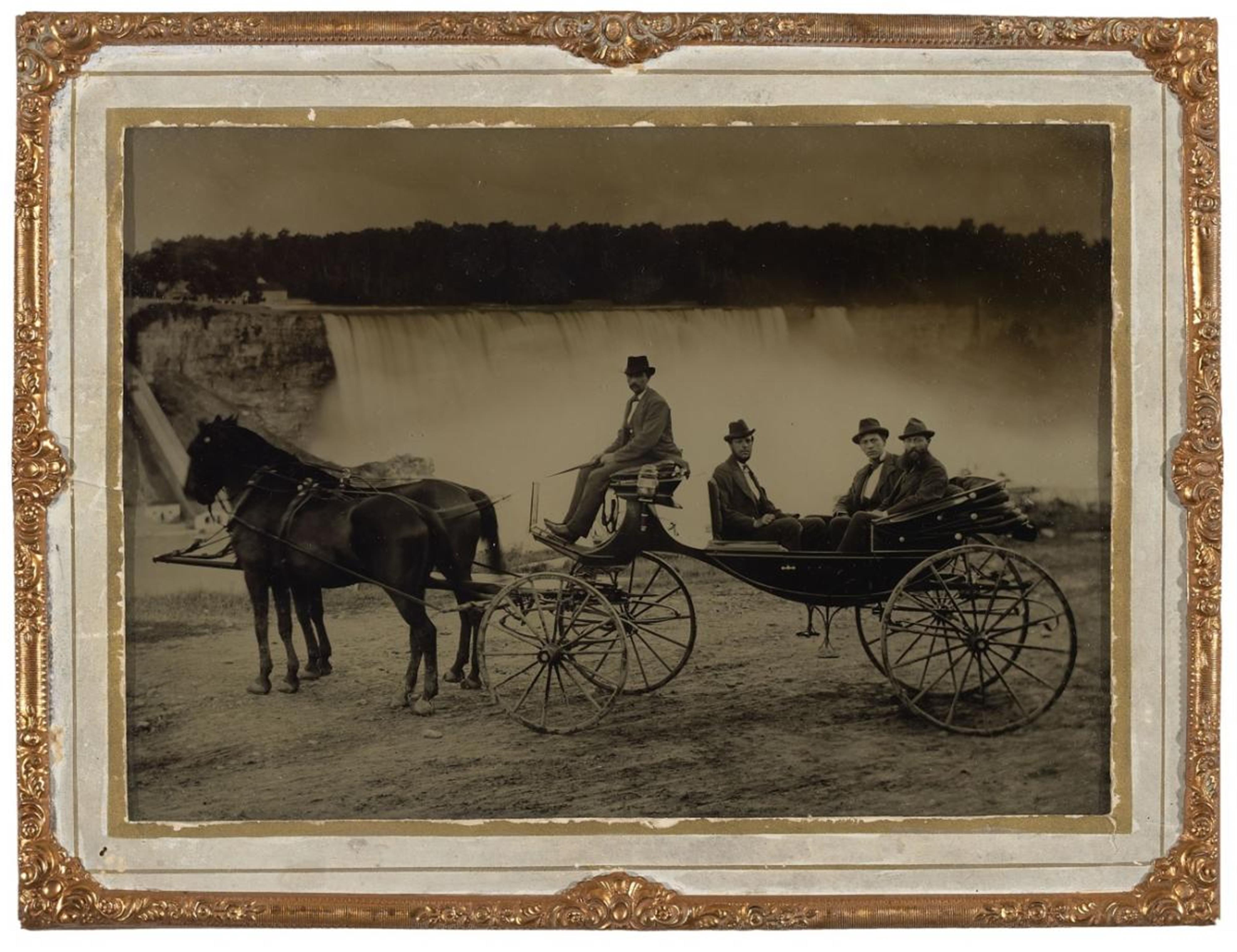 and Anonymous - UNTITLED (GROUP OF GENTLEMEN IN FRONT OF THE NIAGARA FALLS) - image-1