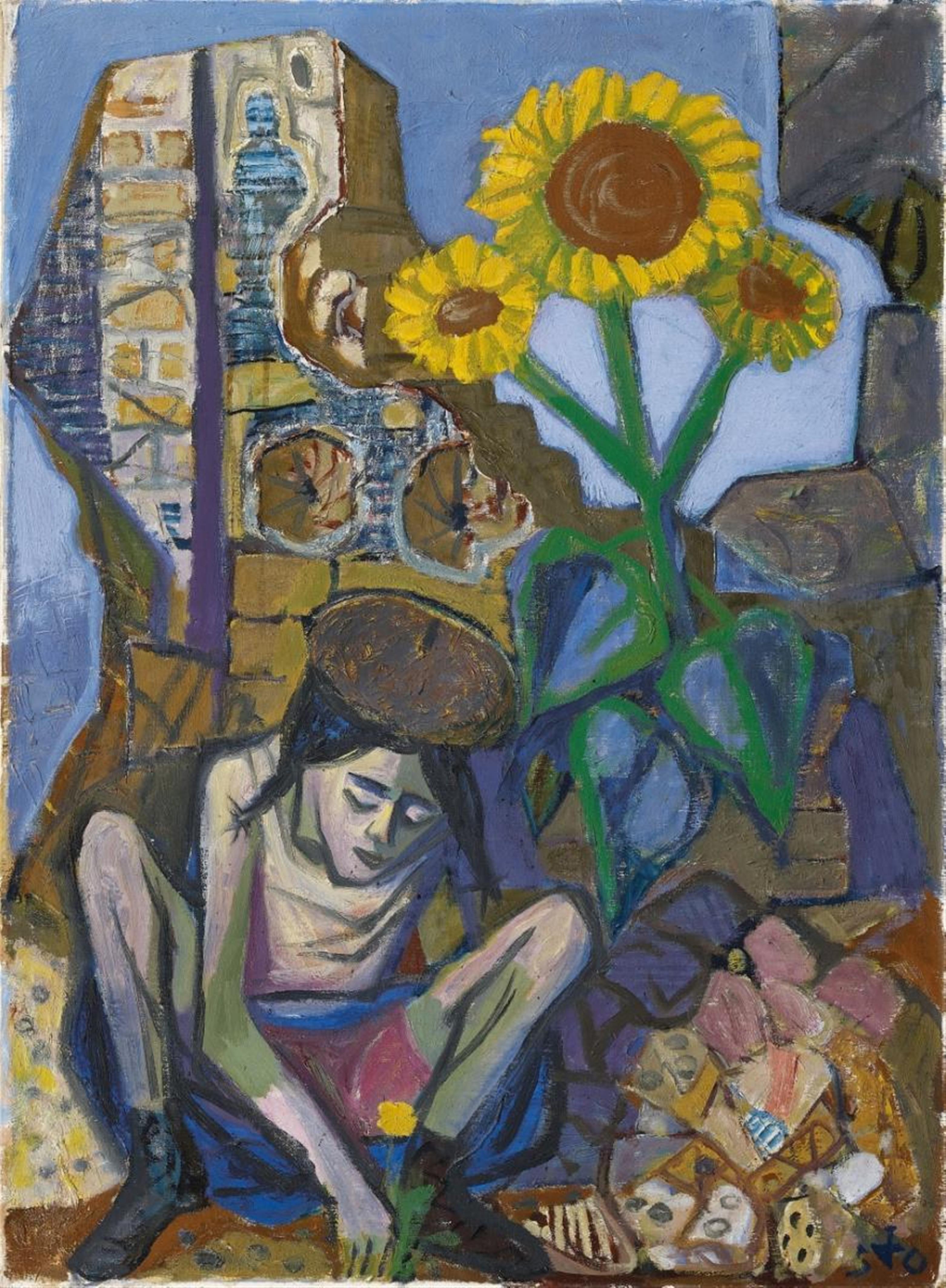 Otto Dix - Mädchen in Trümmern - mit Sonnenrosen (Girl in Ruins - with Sunflowers) - image-1