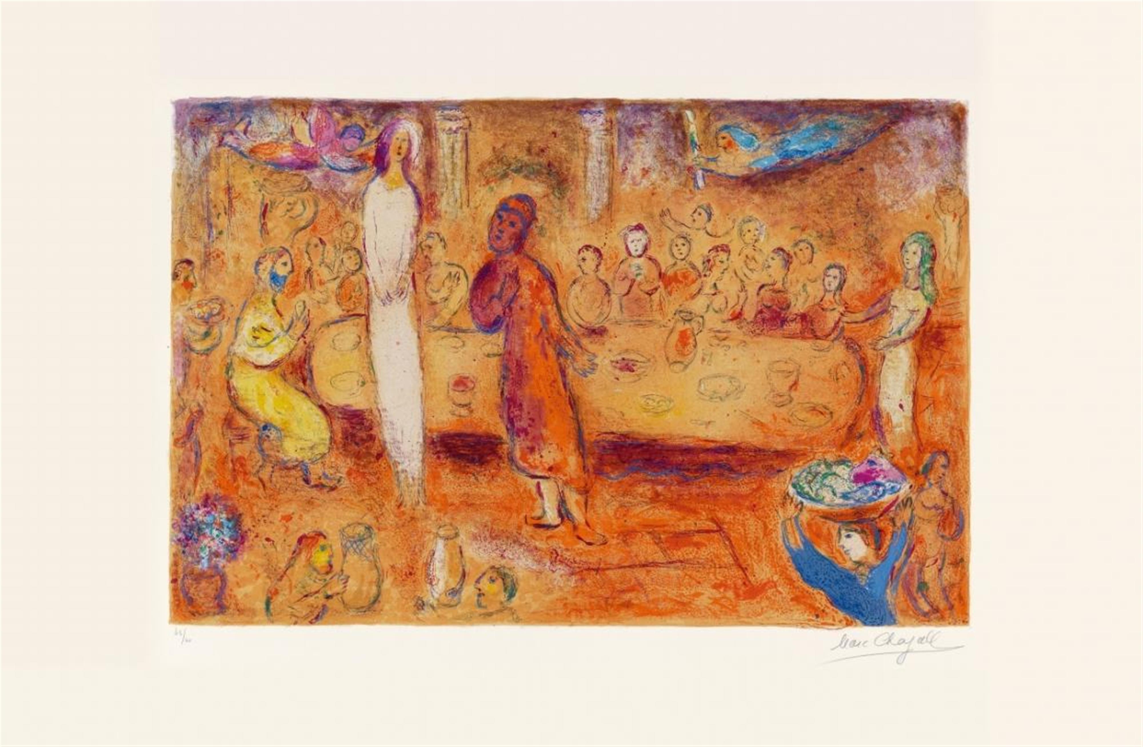 Marc Chagall - Megakles reconnait sa fille pendant le festin (Megakles erkennt seine Tochter während des Gastmahls) - image-1