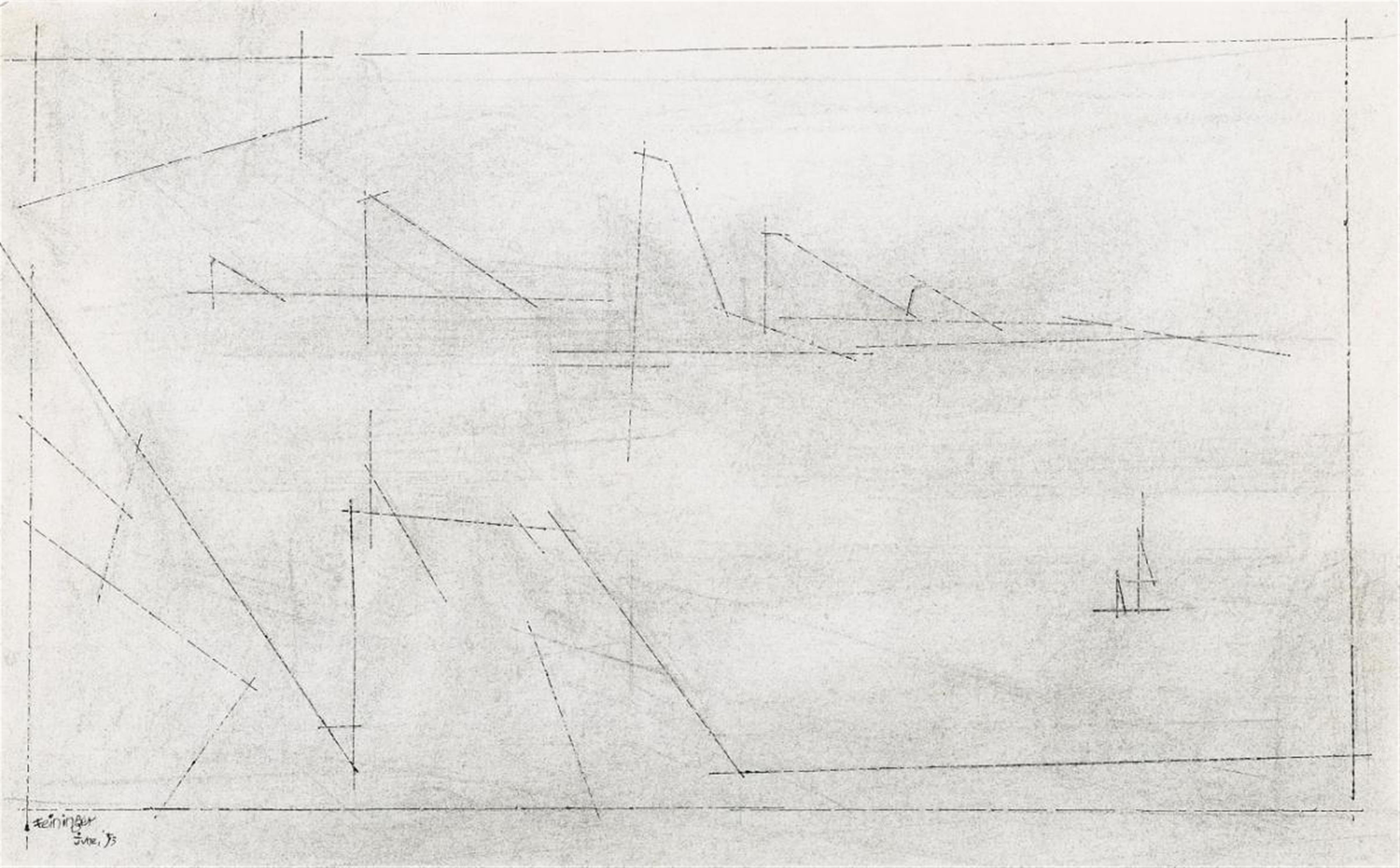 Lyonel Feininger - Frachtschiff und Segler. Rückseitig: Skizze eines Seestücks - image-2