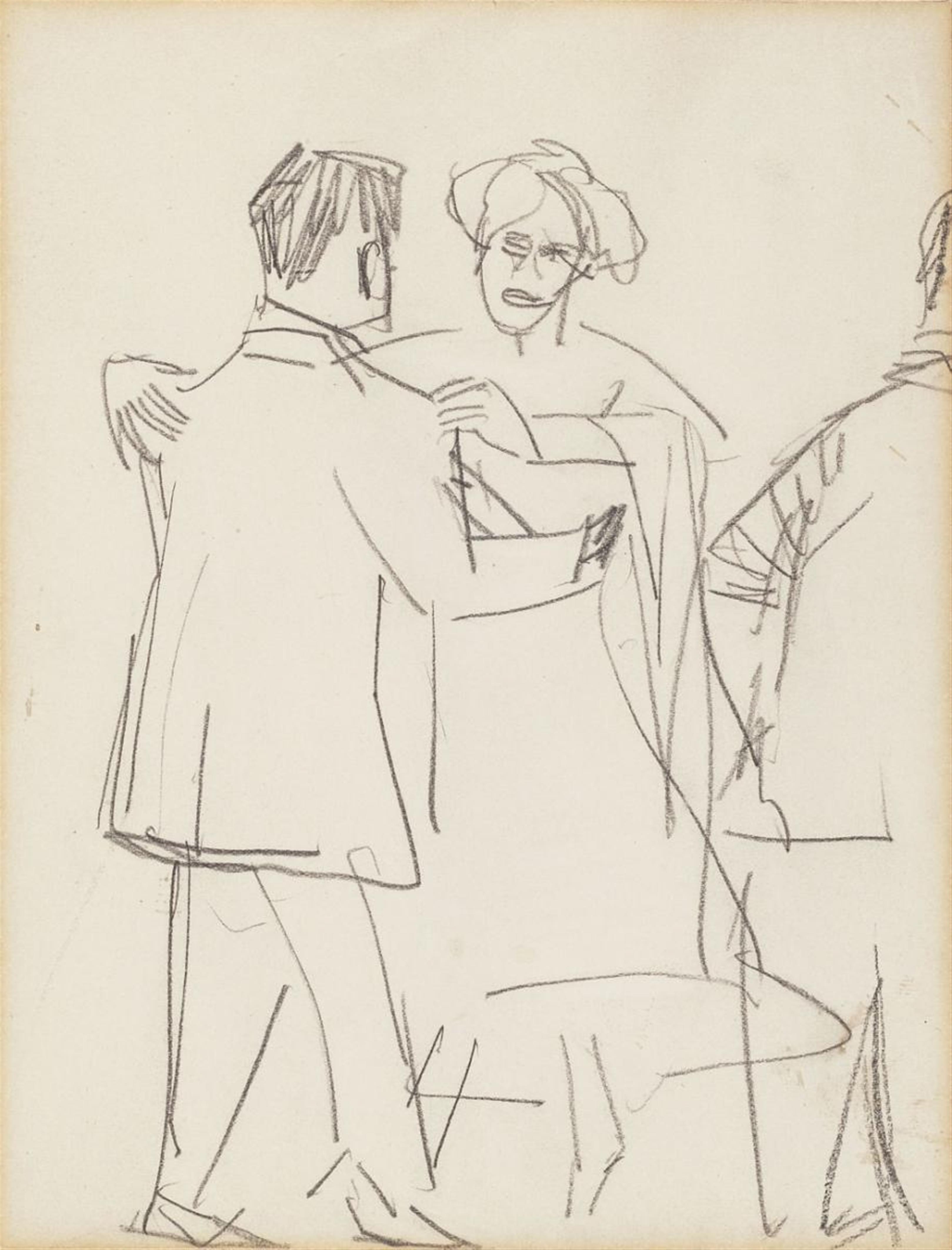Ernst Ludwig Kirchner - Tanzendes Paar, Skizzenbuchblatt (Dancing Couple, Sketchbook Sheet) - image-1
