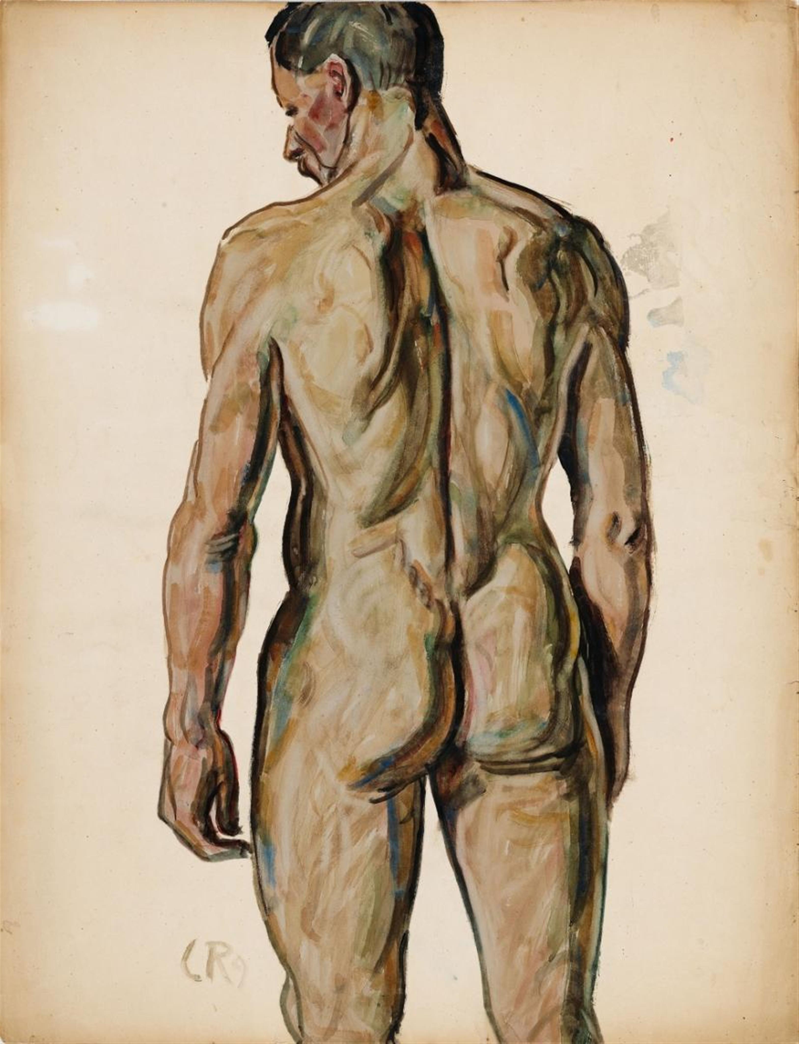 Christian Rohlfs - Männlicher Rückenakt (Male Nude from the Back) - image-1