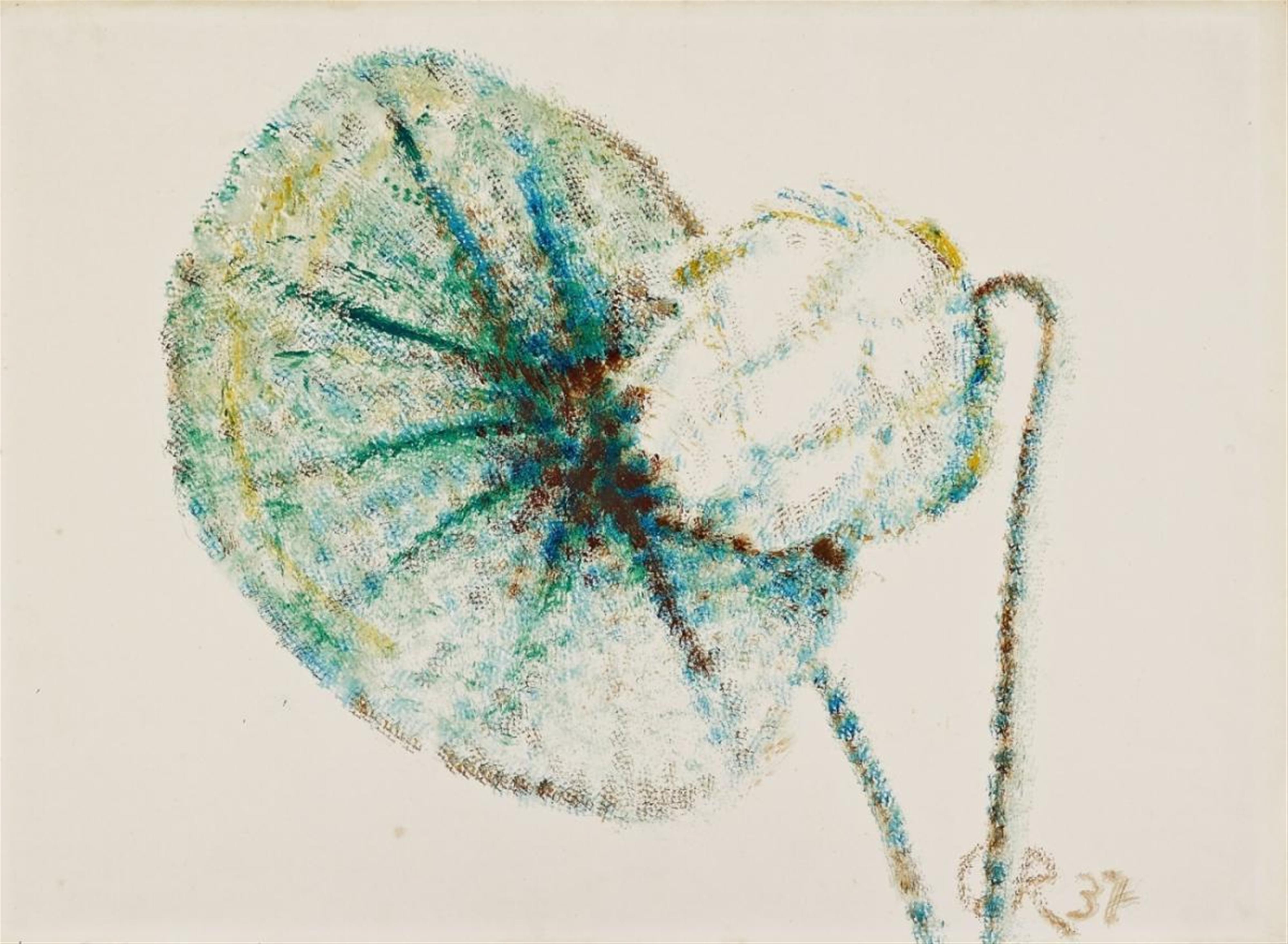 Christian Rohlfs - Lotosblüte mit großem Blatt (Lotos Bud with Large Leaf) - image-1