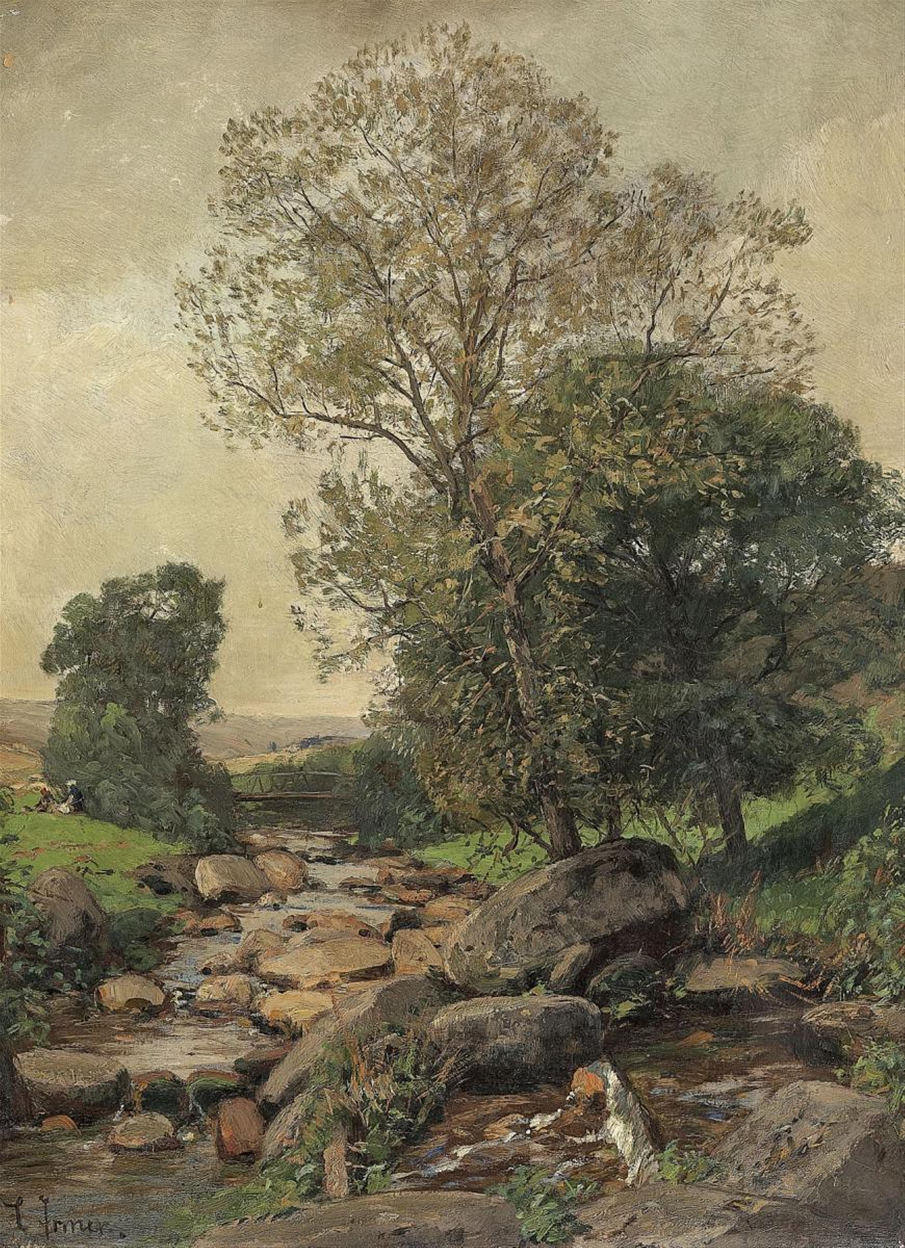 Carl Irmer - SPRING LANDSCAPE WITH STREAM - image-1