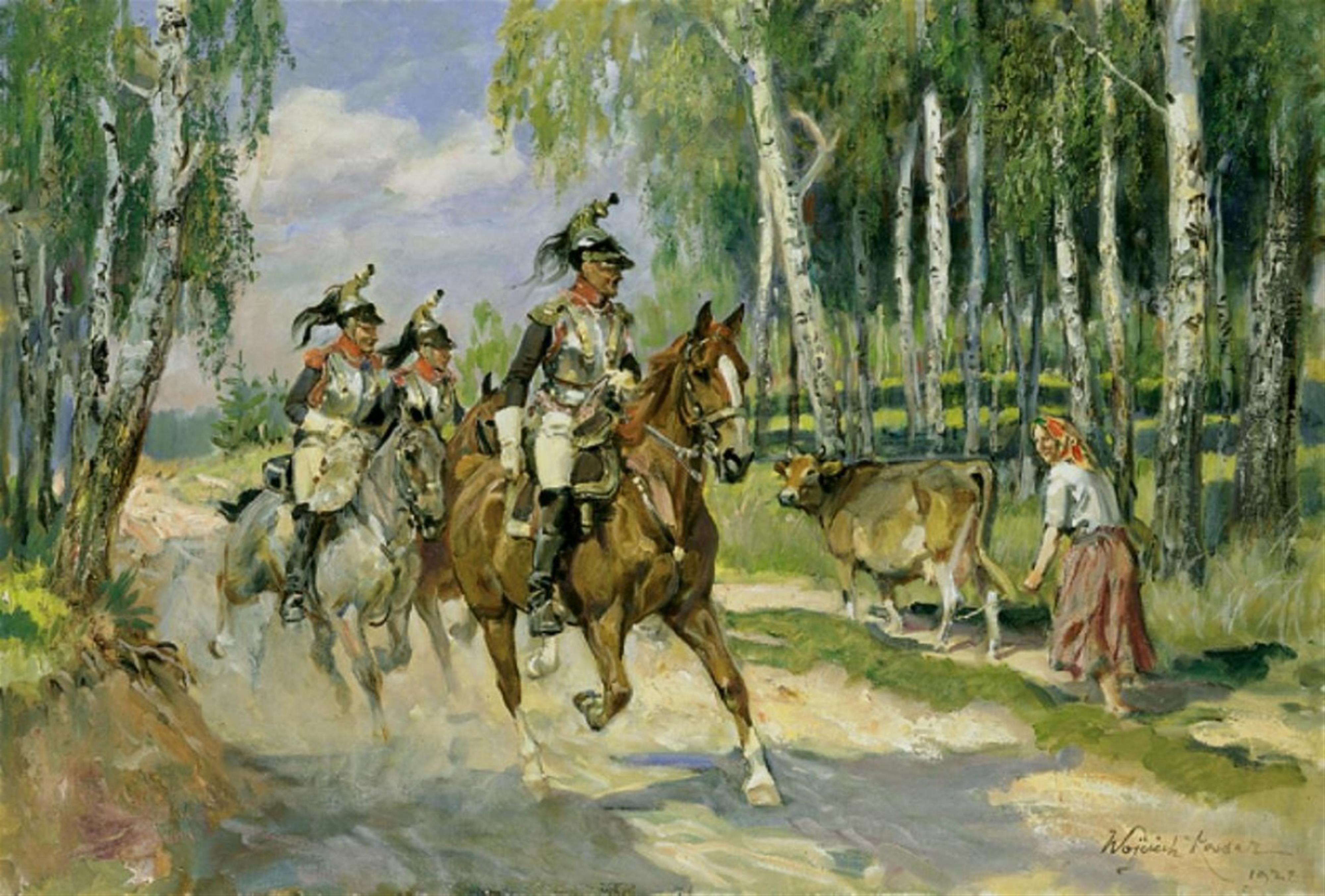 Adalbert Ritter von Kossak - ULANS IN MANEUVER - image-1