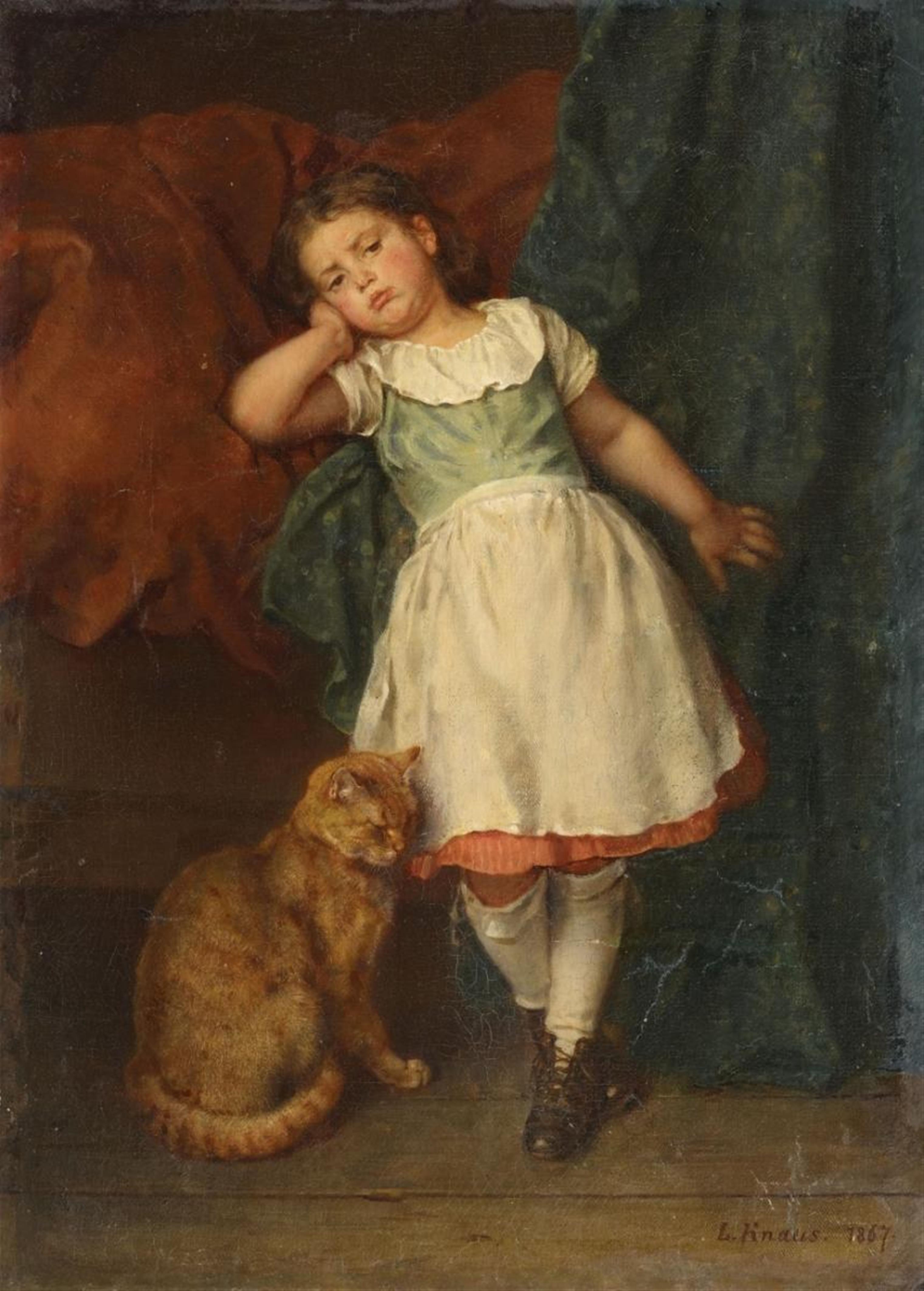 Ludwig Knaus - GIRL WITH CAT - image-1