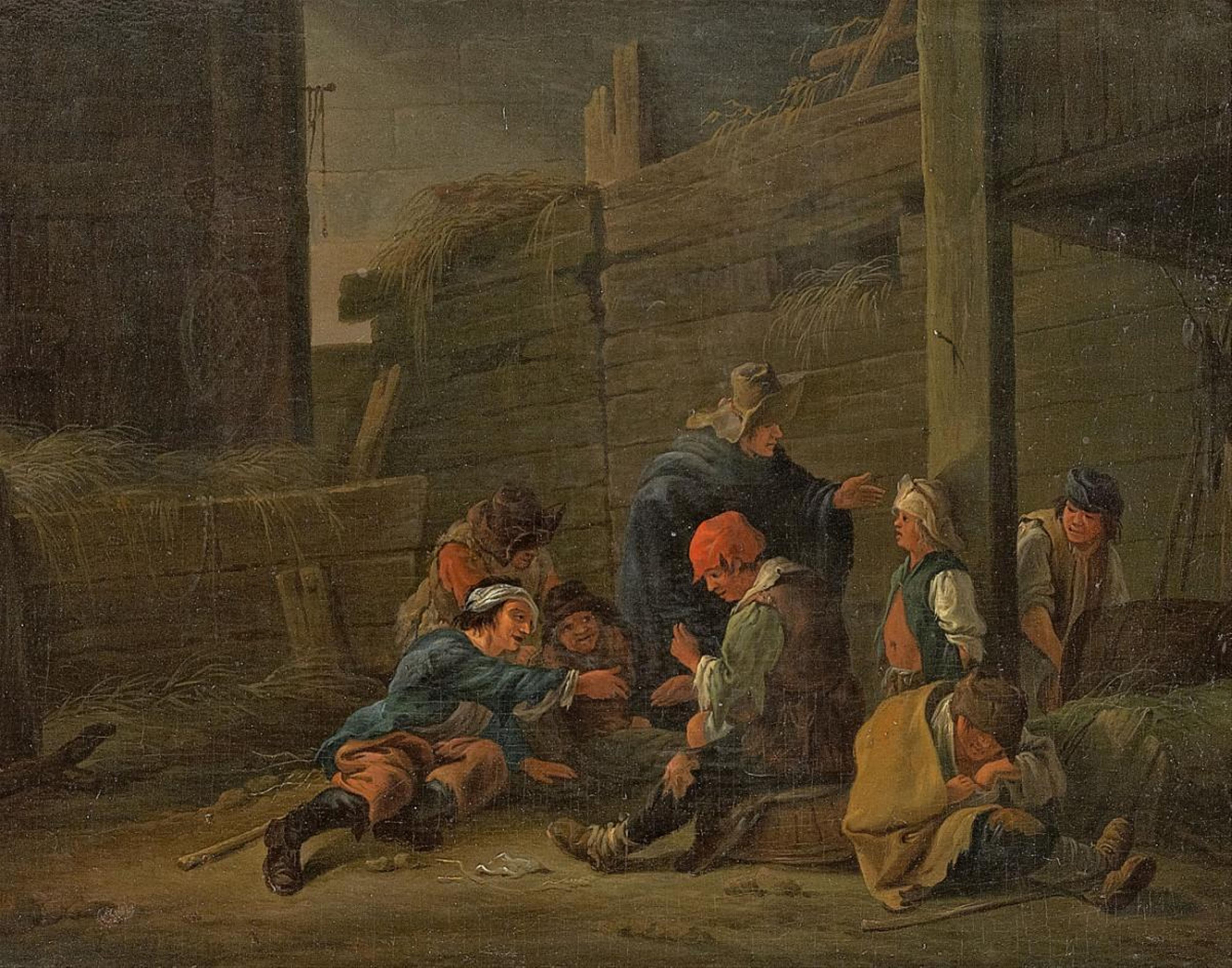 David Teniers d. J., in der Art - BAUERN IN EINER SCHEUNE - image-1