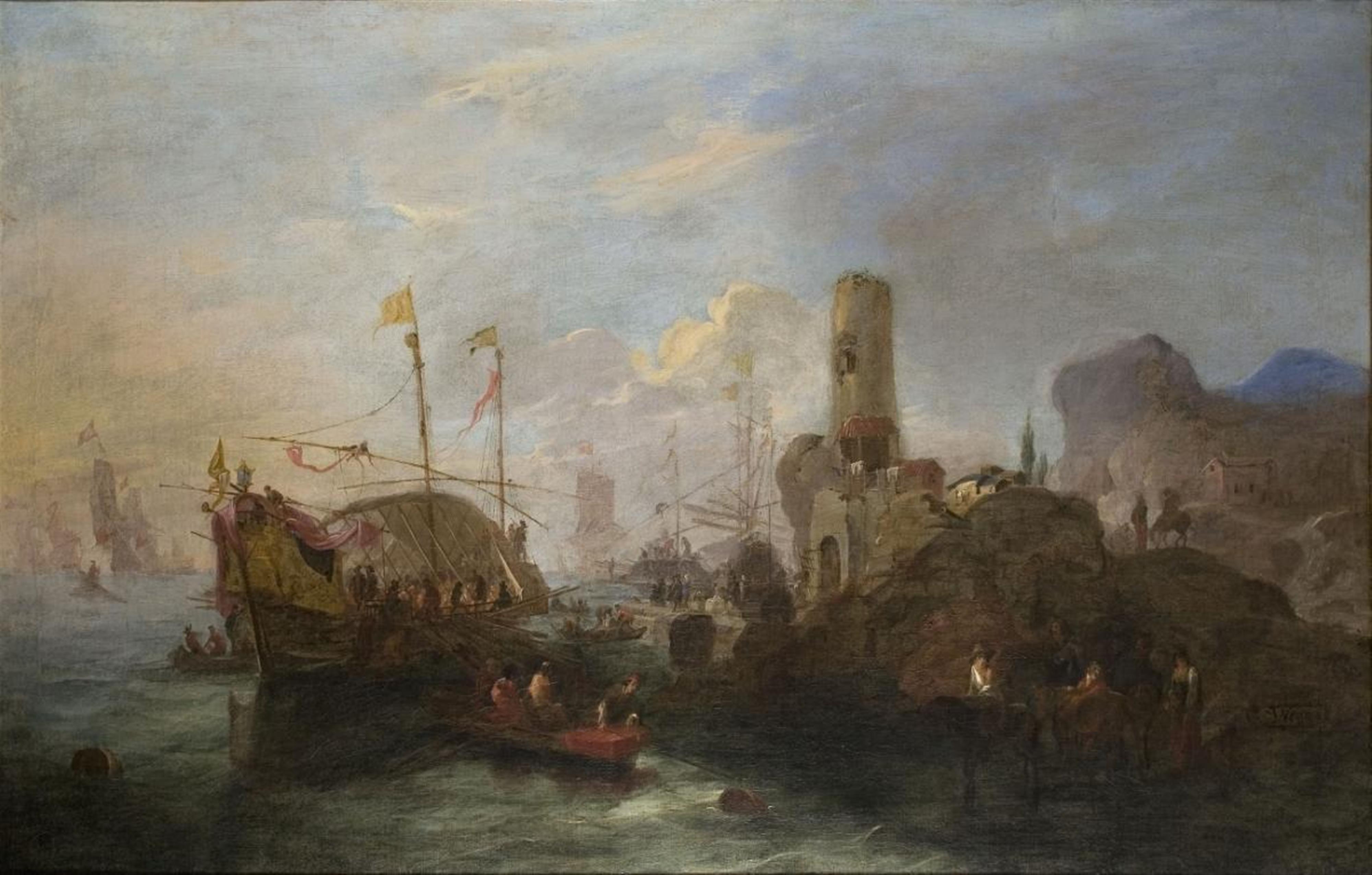 Claude-Joseph Vernet, in the manner of - SOUTHERN HARBOR SCENE - image-1