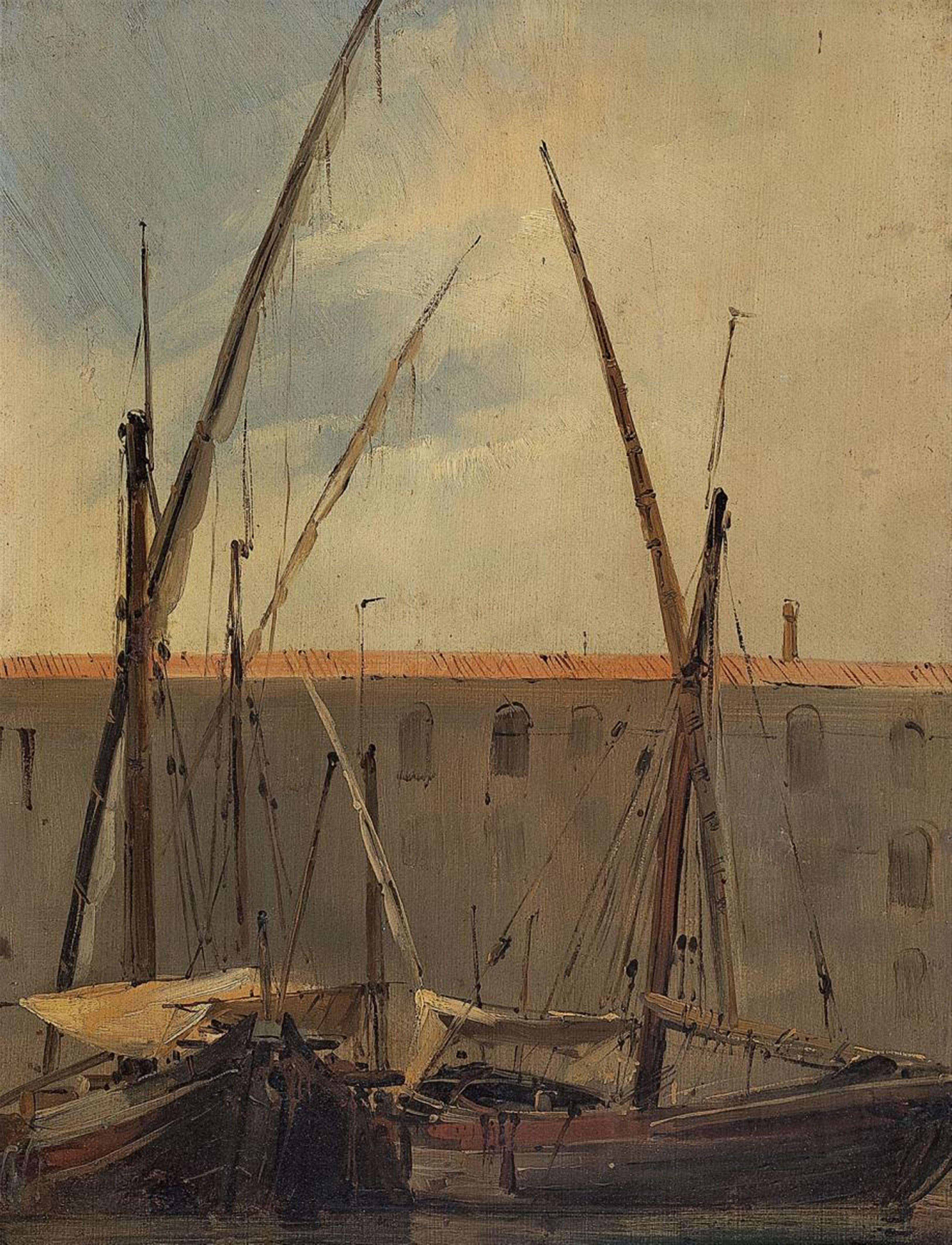 Richard Parkes Bonington, attributed to - SAILING BOATS IN A SOUTHERN PORT (VENICE?) - image-1