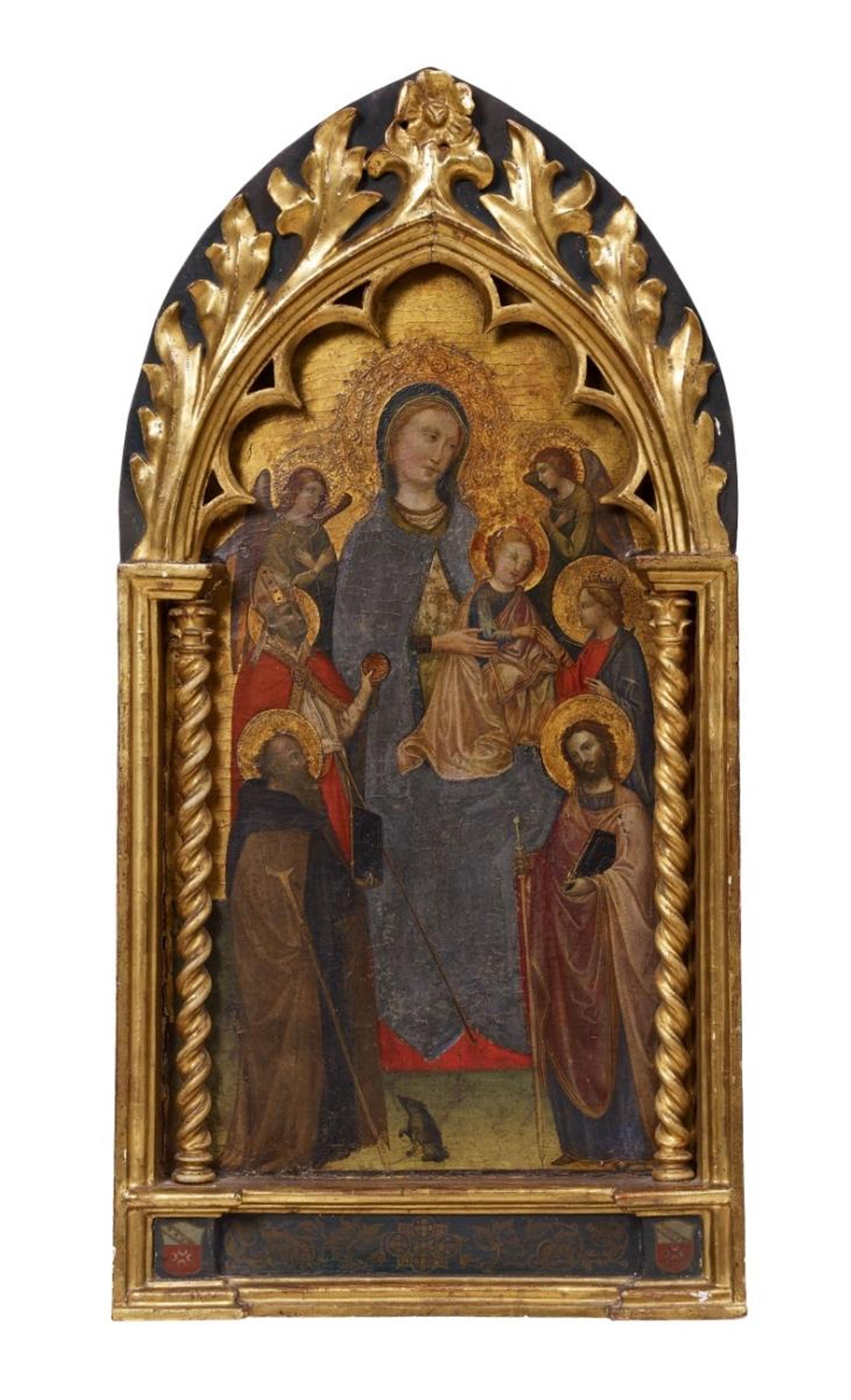 Florentine School, circa 1390 - THE VIRGIN WITH CHILD AND SAINTS - image-1