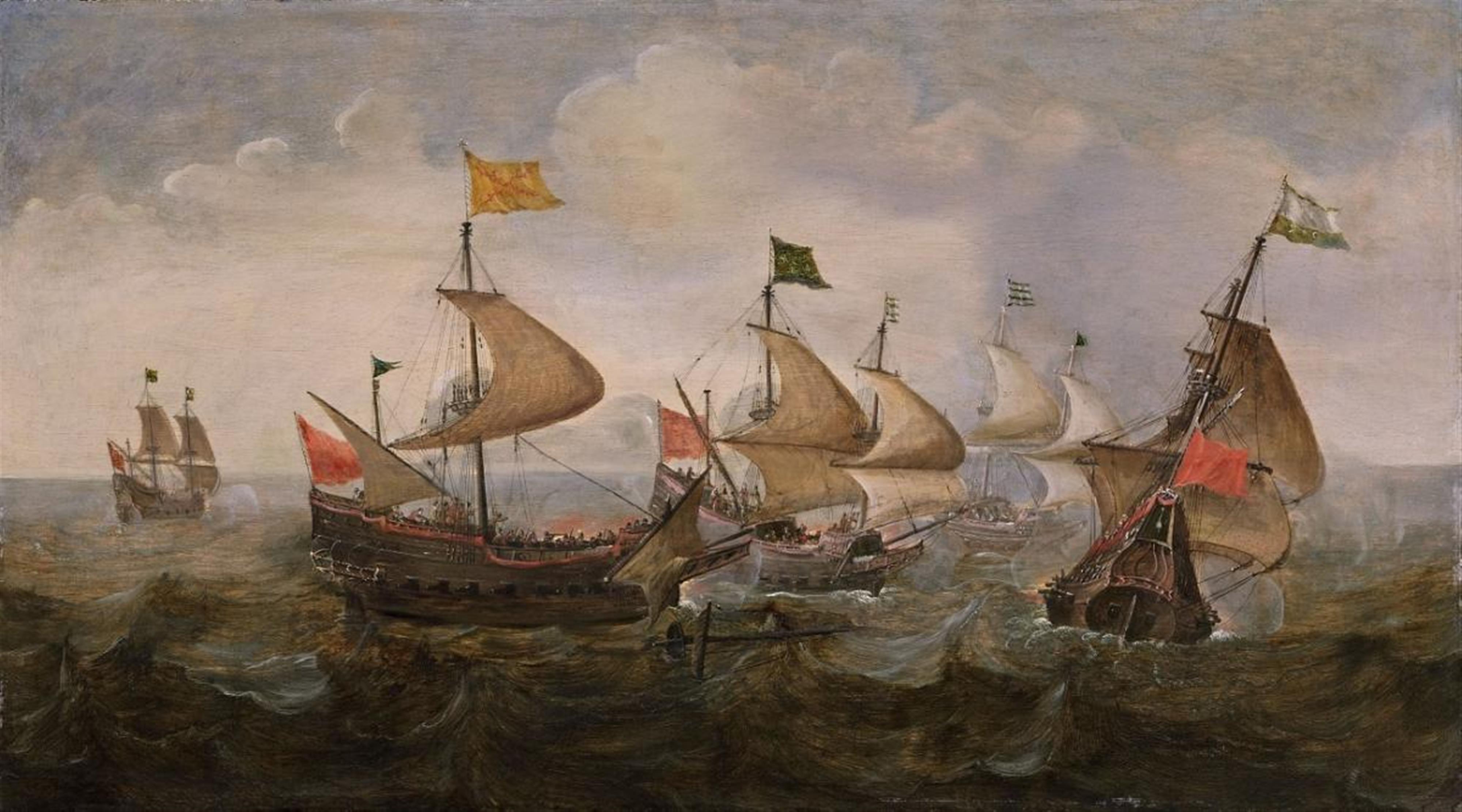 Cornelis Claesz van Wieringen, circle of - SEA BATTLE - image-1