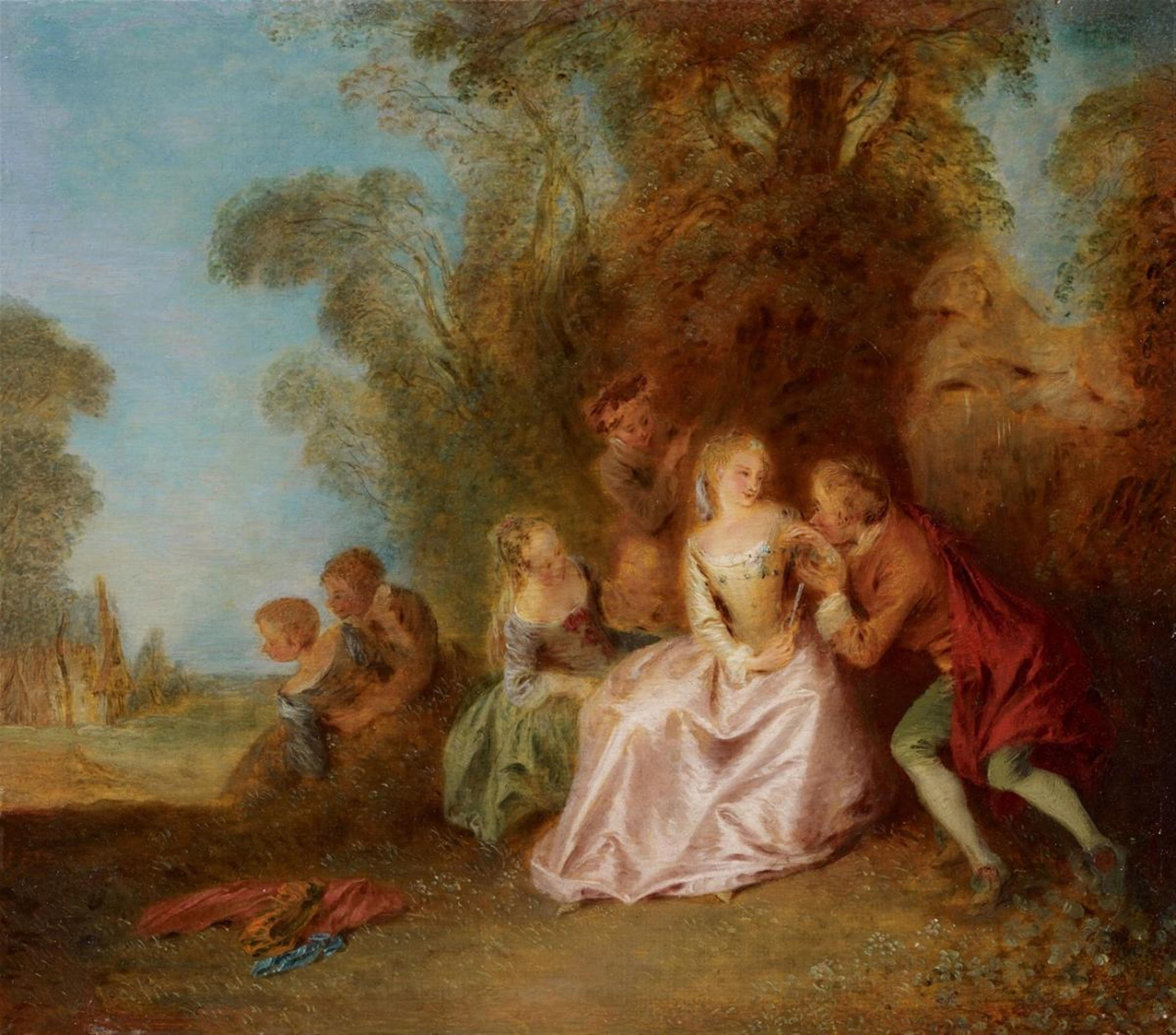 Jean-Baptiste Pater, attributed to - GALANT SCENE IN A PARK - image-1