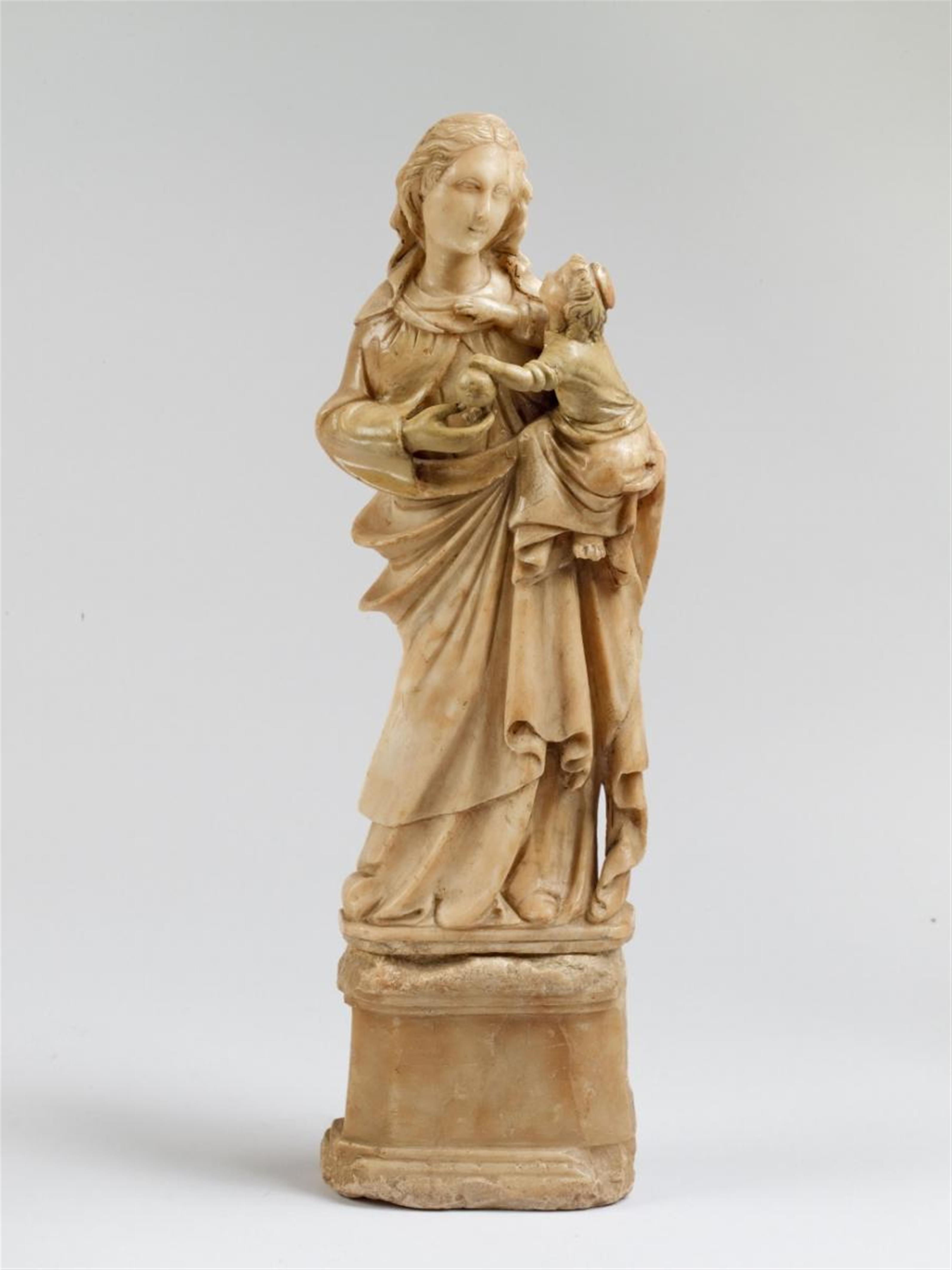 An alabaster high-relief of THE VIRGIN WITH CHILD - image-1