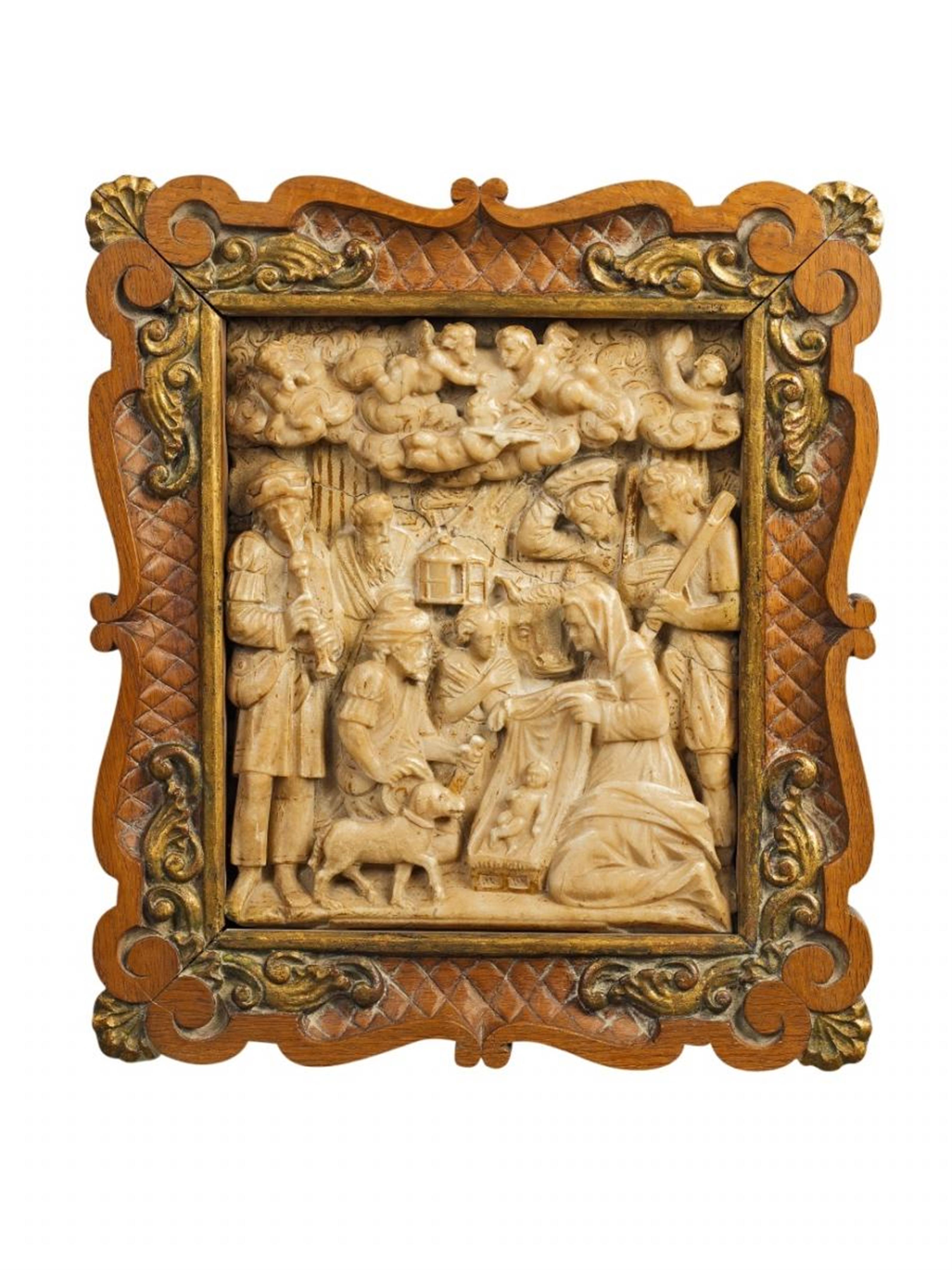 An alabaster group of THE ADORATION OF THE SHPEHERDS ANBETUNG DER HIRTEN - image-1