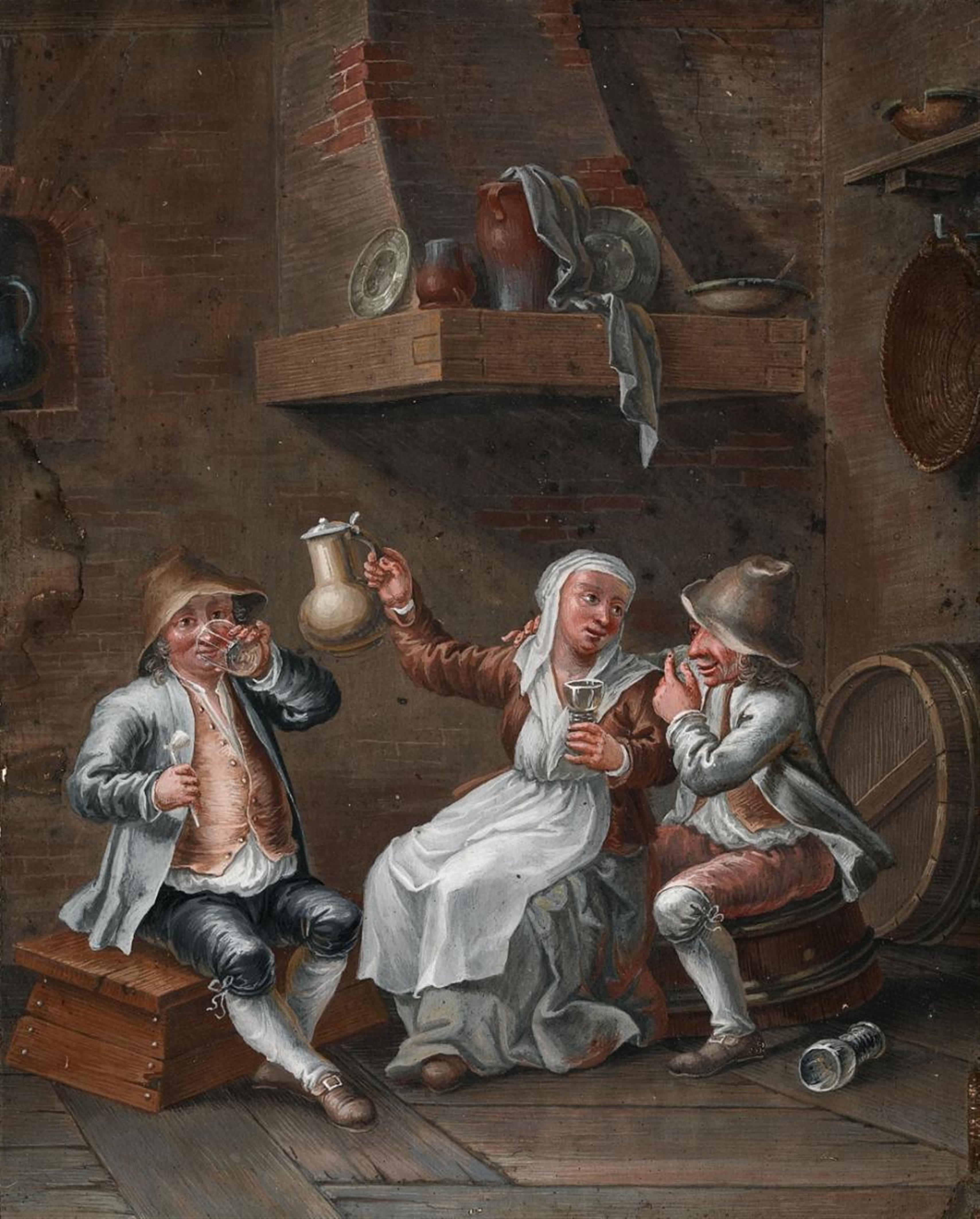 Johann Andreas Herrlein, in the manner of - INTERIOR WITH DRINKERS INTERIOR WITH CARDPLAYERS - image-1