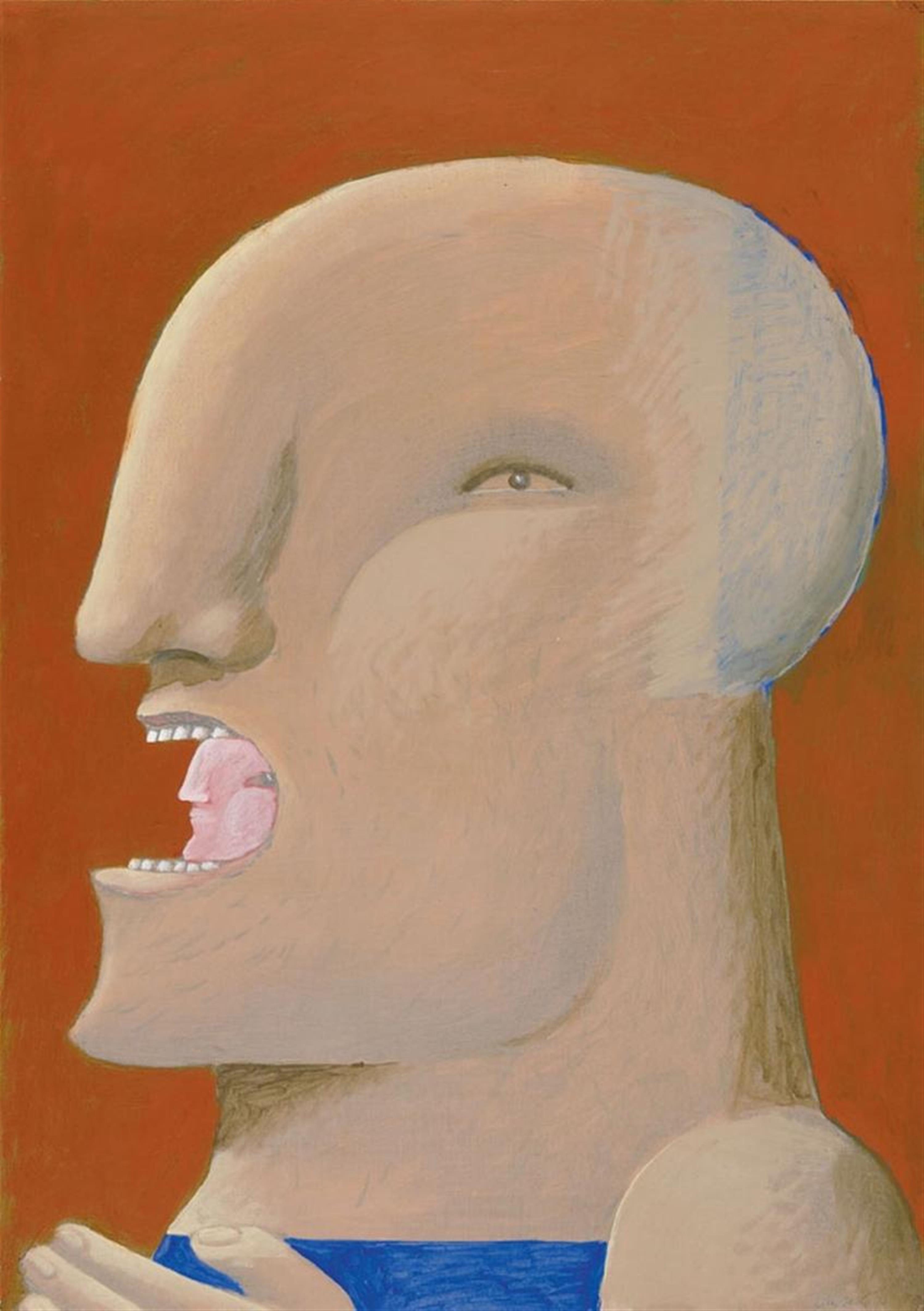 Horst Antes - Kopf mit Kopf im Mund (head with head in a mouth) - image-1