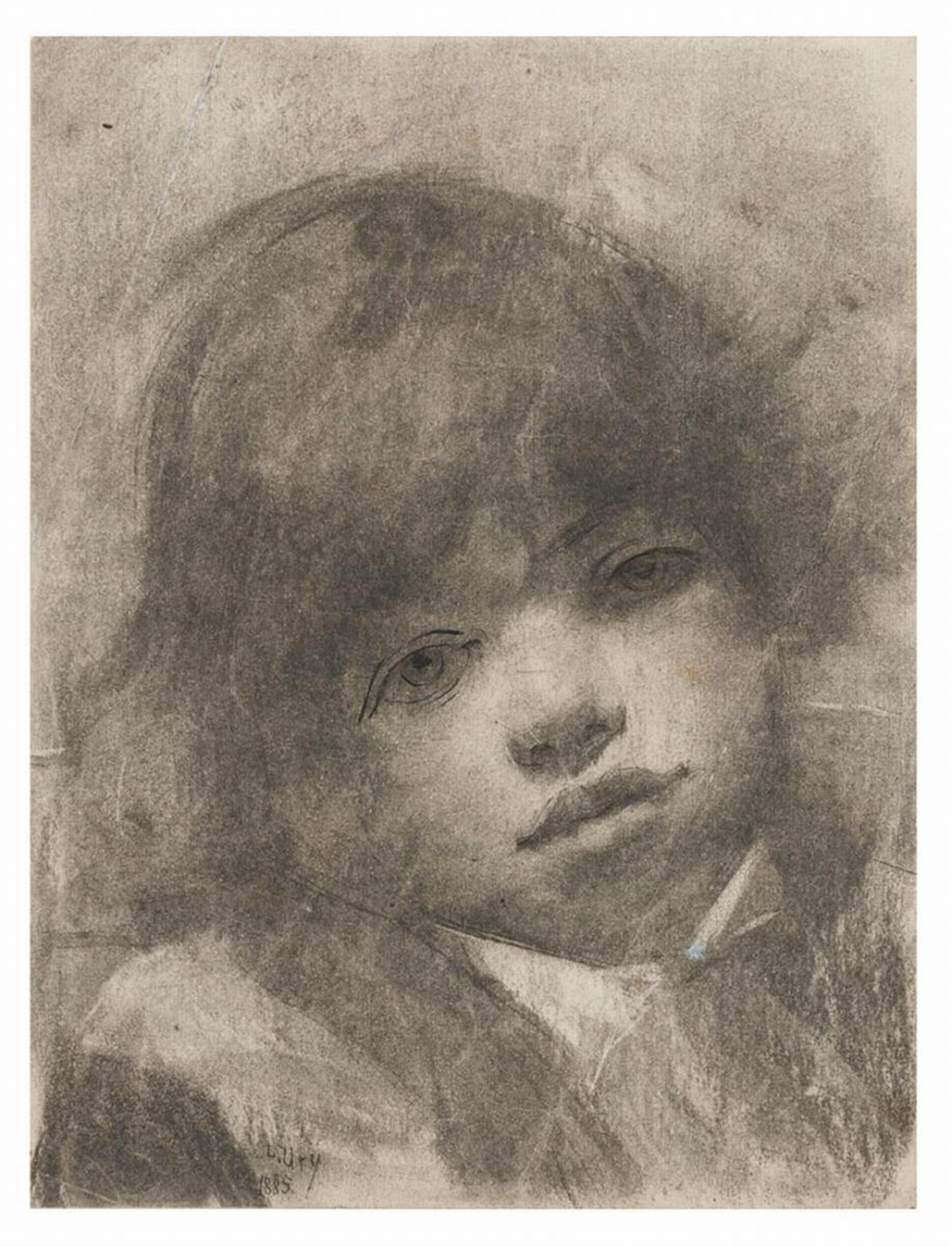 Lesser Ury - Brustbild eines Jungen (Half-Length Portrait of a Boy) - image-1