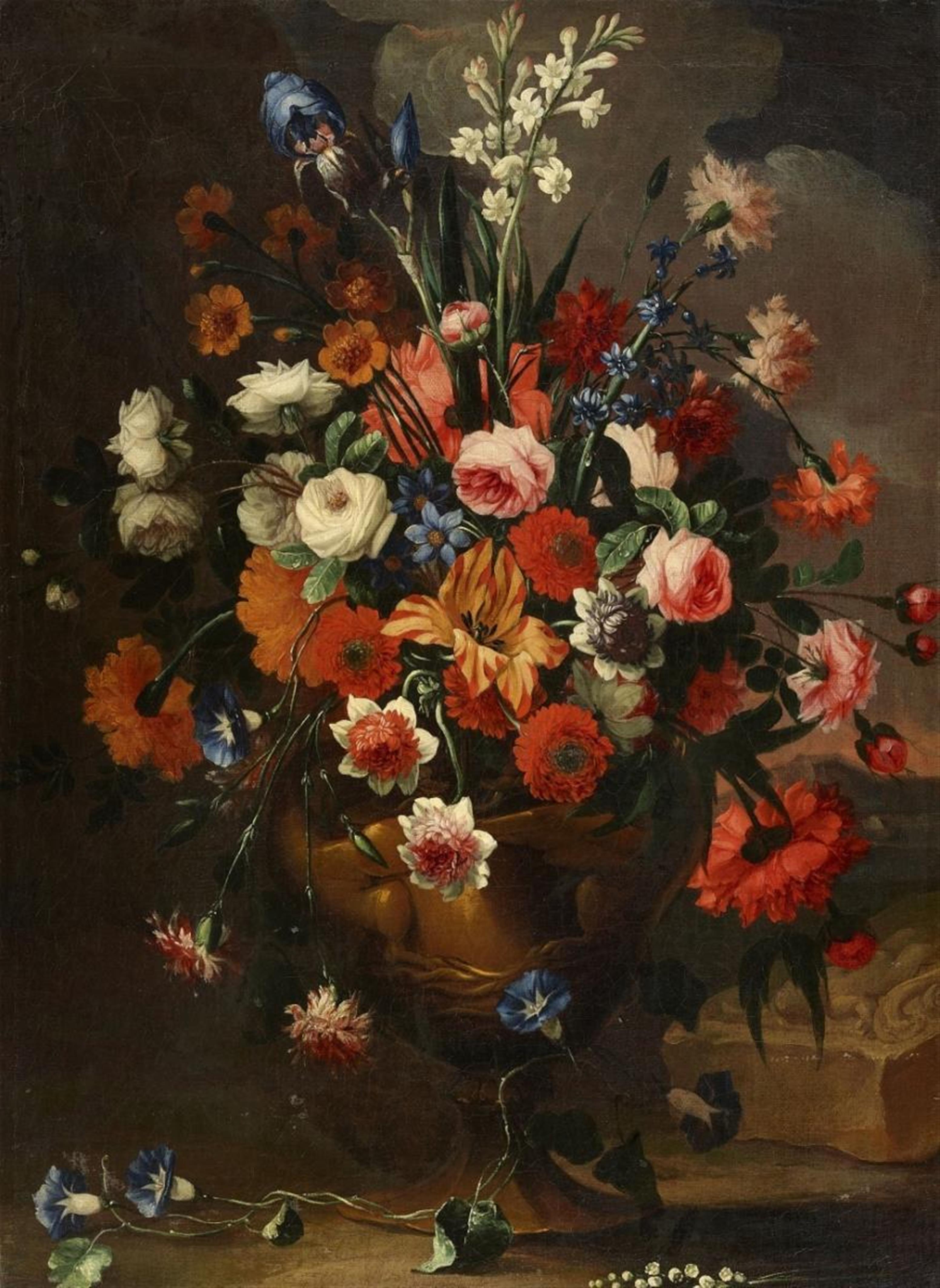 Roman School, probably early 18th Century - STILL LIFE WITH FLOWERS IN A VASE - image-1