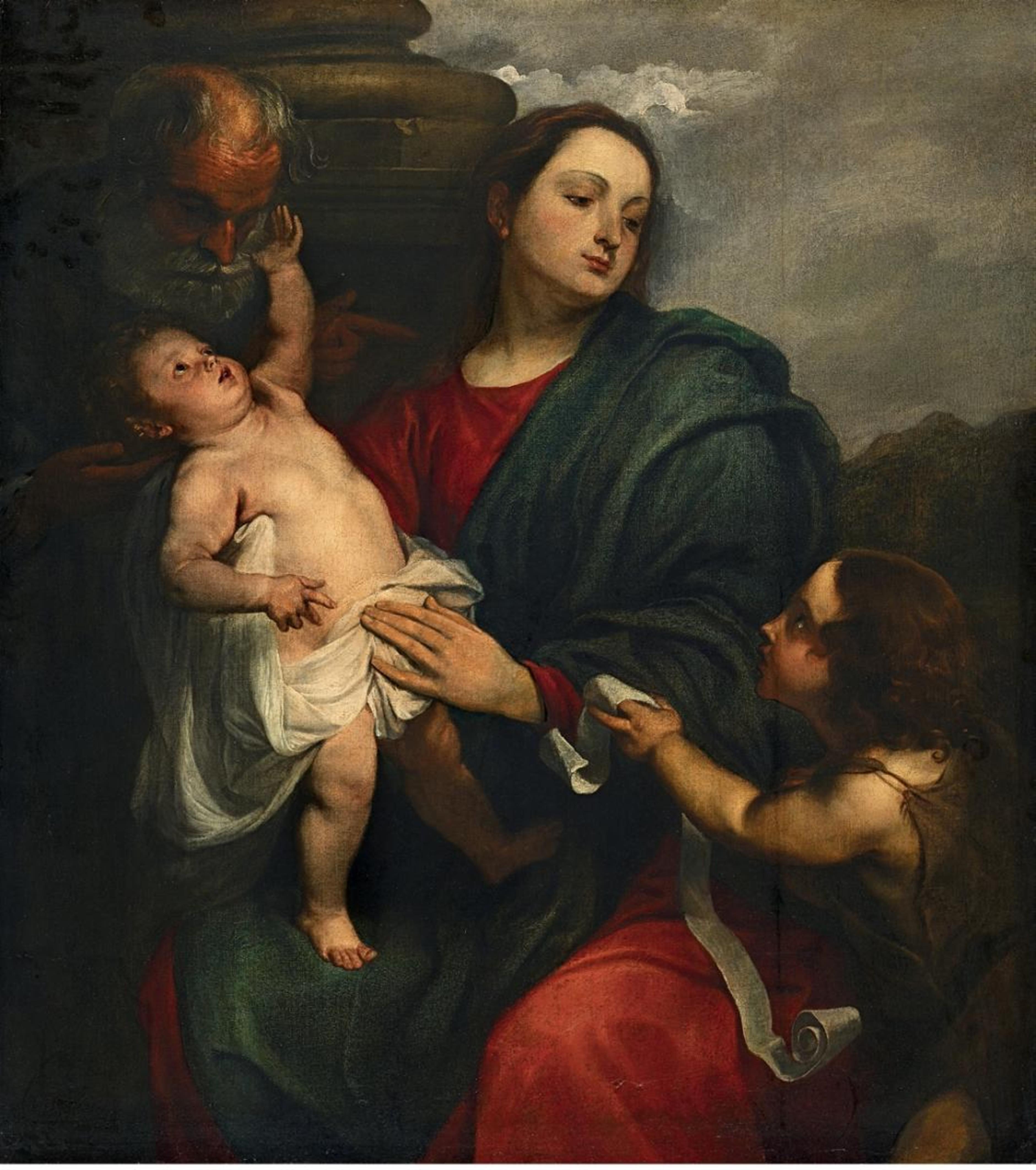 Anthony Van Dyck, workshop or follower of - THE HOLY FAMILY WITH THE INFANT SAINT JOHN - image-1