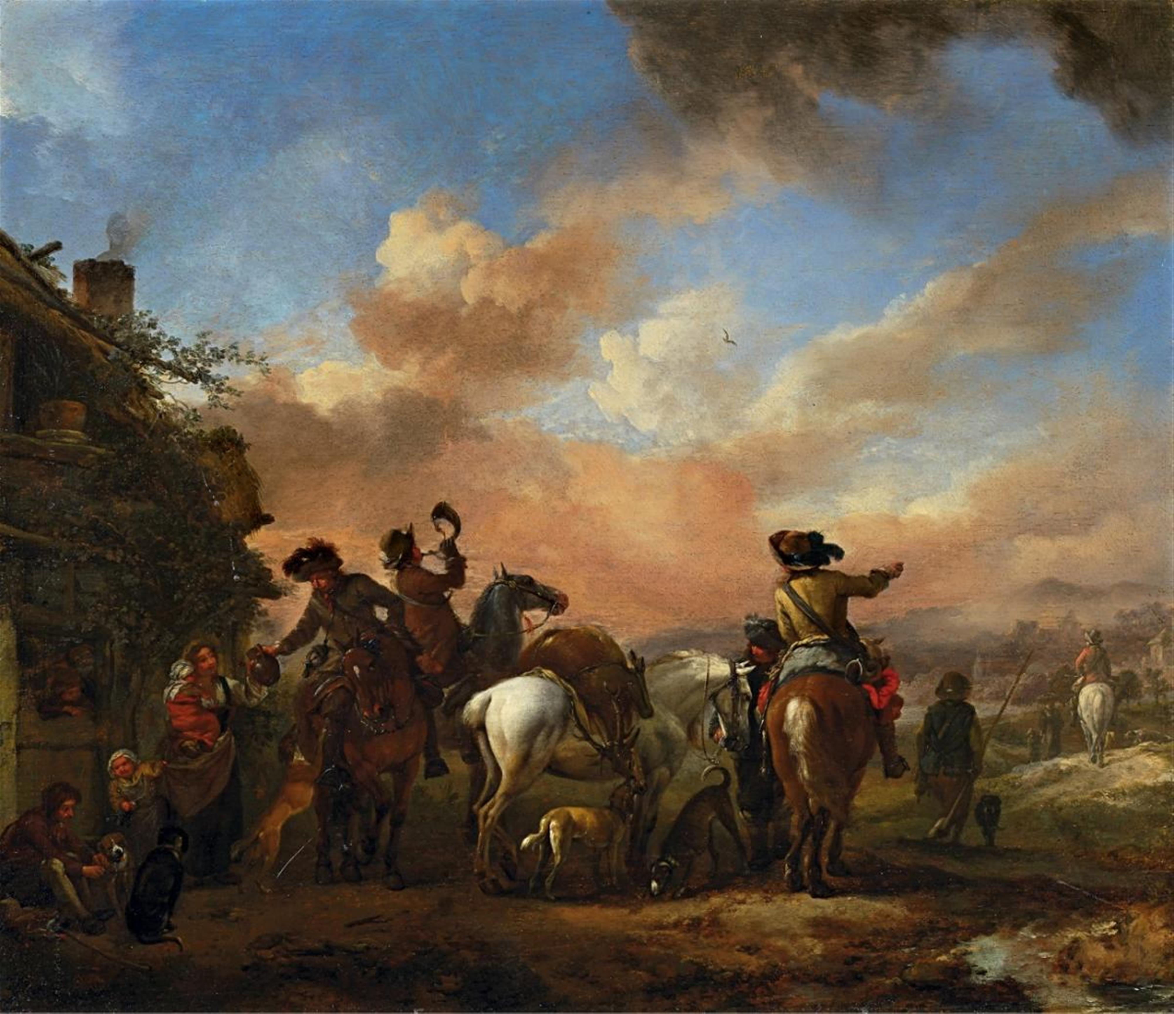Philips Wouwerman - REST DURING THE RETURN FROM THE HUNT - image-1