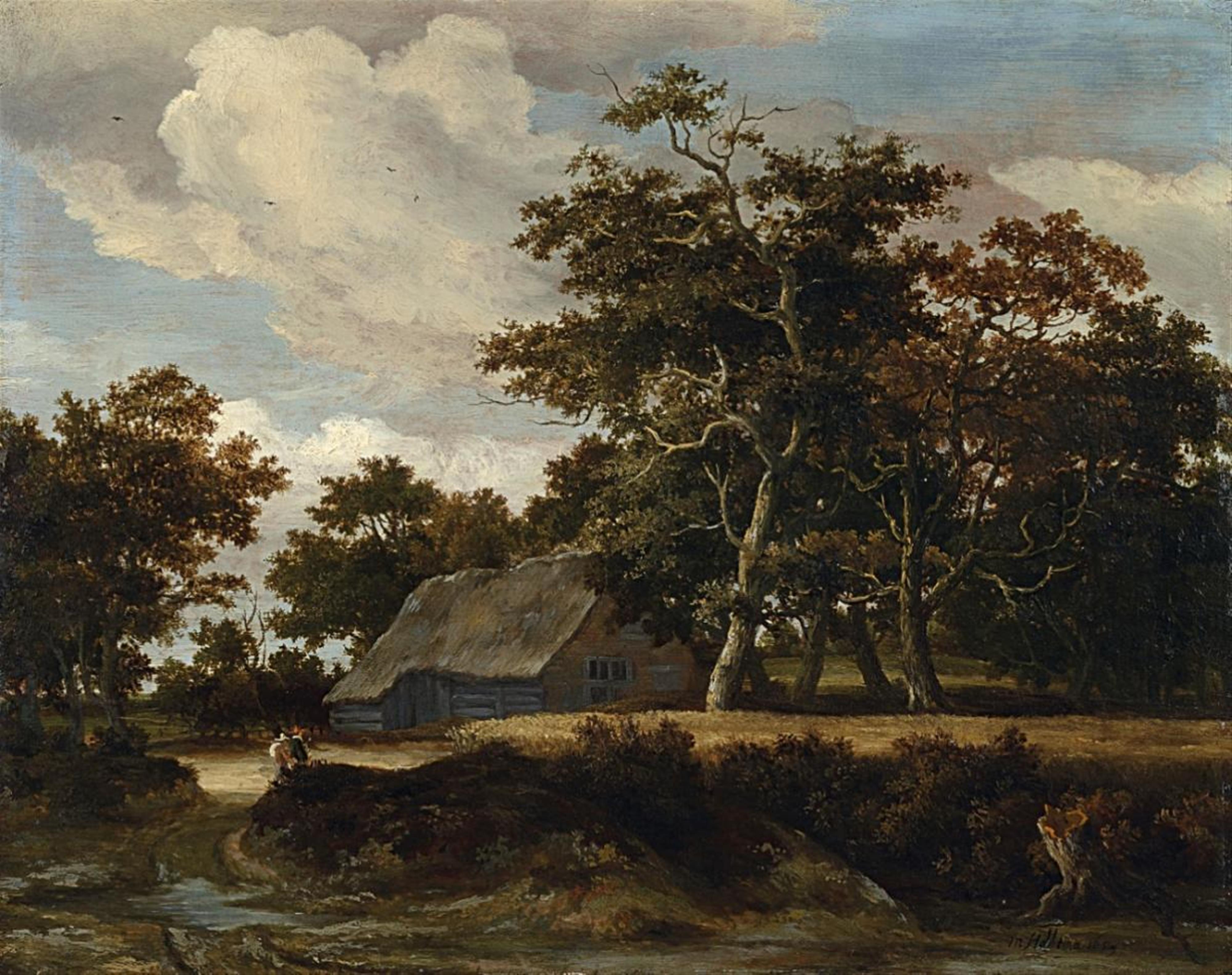 Meindert Hobbema - LANDSCAPE WITH A FARMSTEAD - image-1